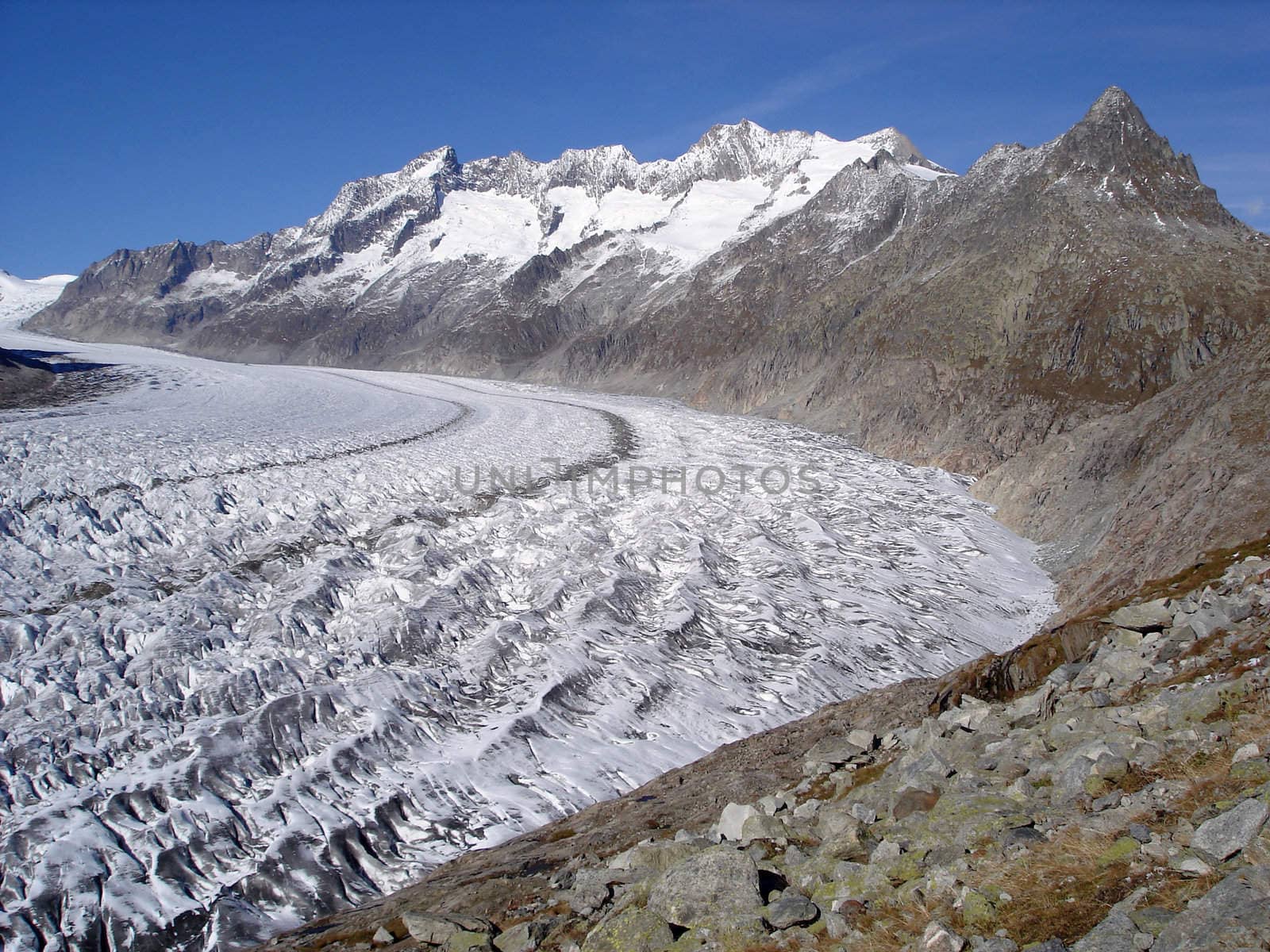 Aletsch Glacier Switzerland The Longest Glacier In The European Alps.