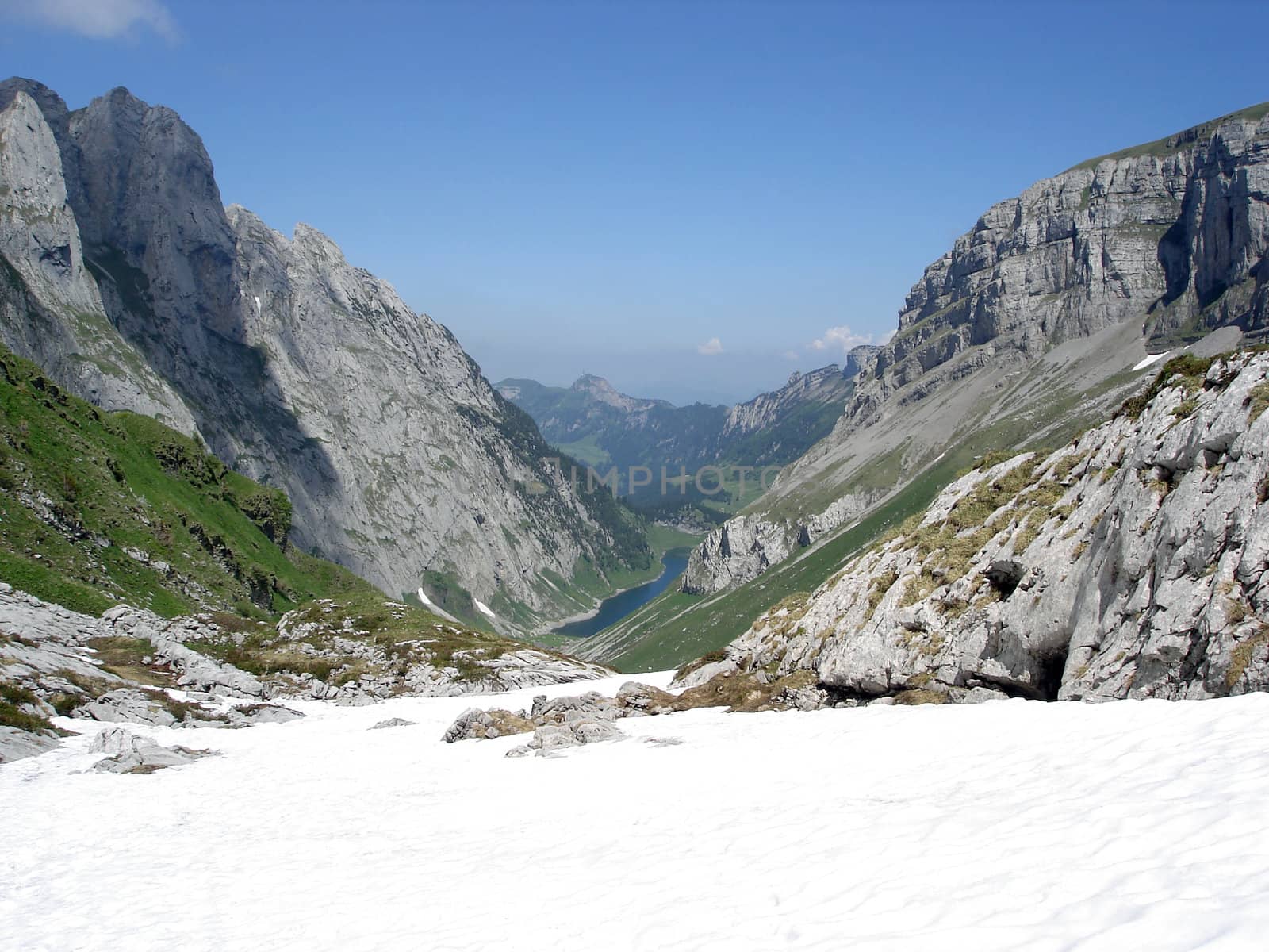 Swiss Mountain Lake Alpstein Massif by mmgphoto
