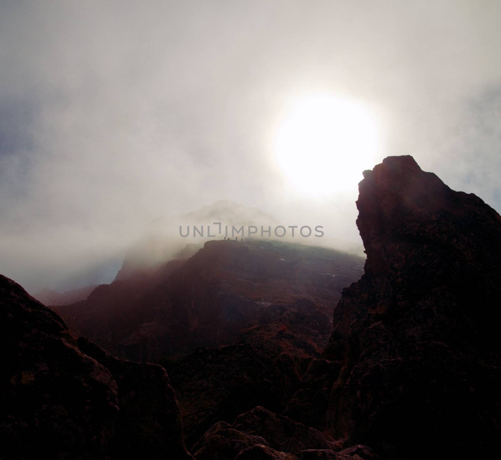 Dark stormy mountains landscape. Tatra mountains