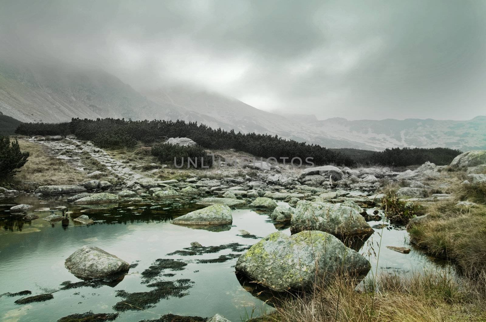 Rocky mountains landscape. Tatra mountains majestic scene