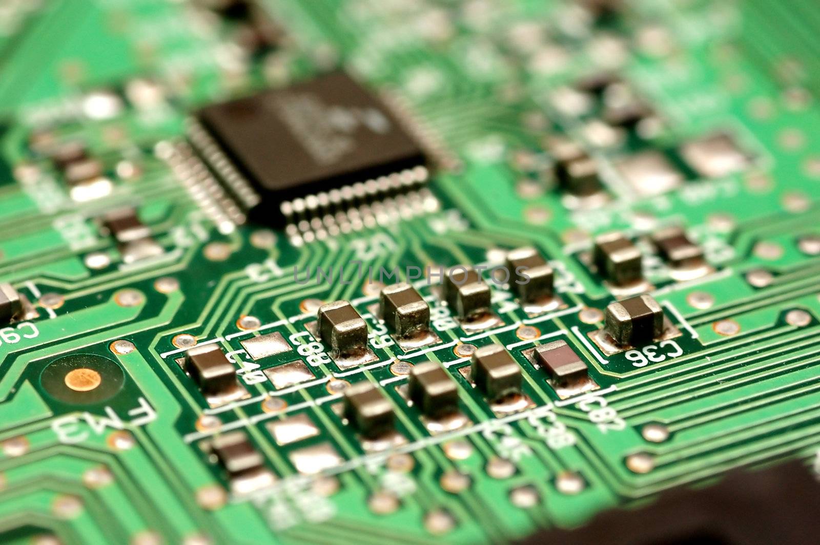 Close up of circuit board. Technology background