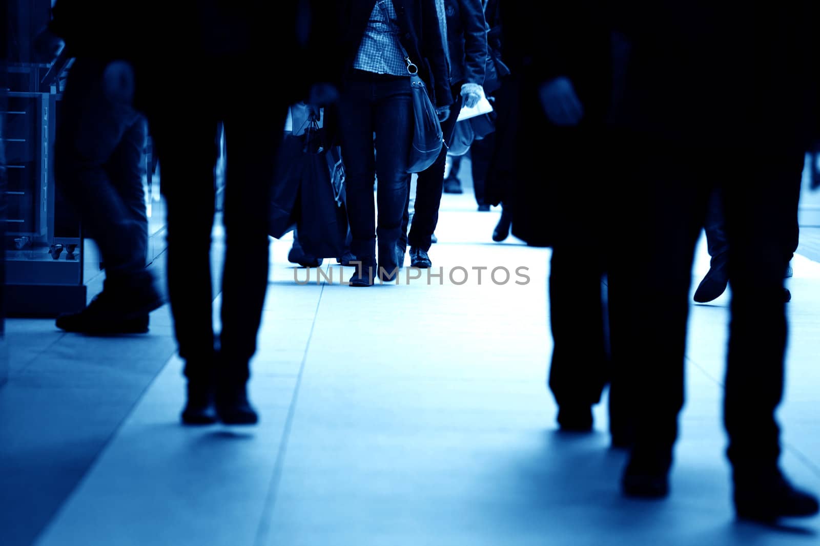 Busy business center. People in rush.