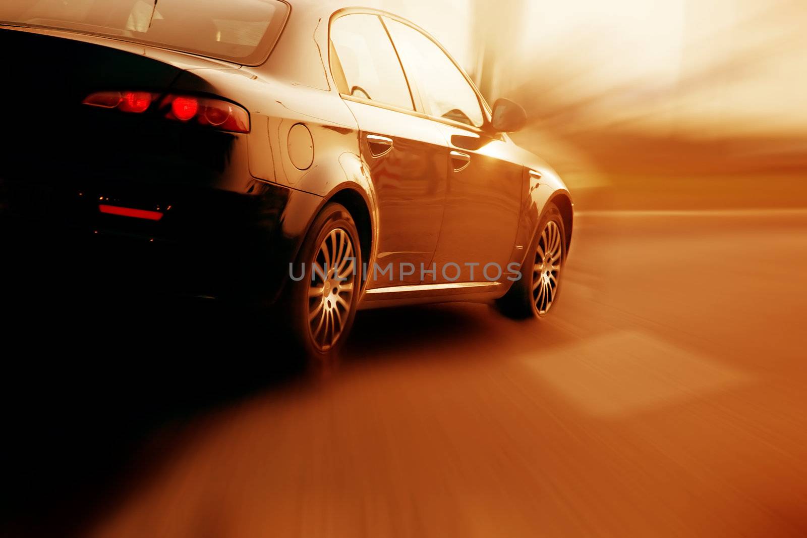 Fast sport car abstract motion blur conveying speed, sport spirit concepts
