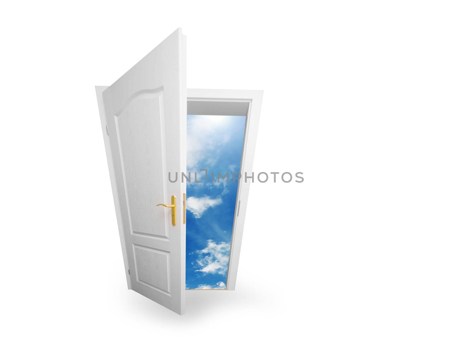Door to new world. Open door to new life conceptual. Other original versions of this concept available in my portfolio.