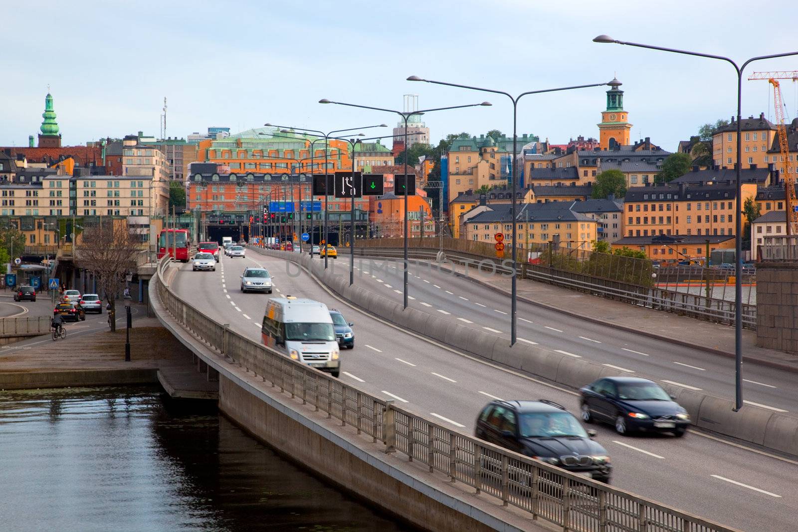 Stockholm, Sweden. Street to the city center
