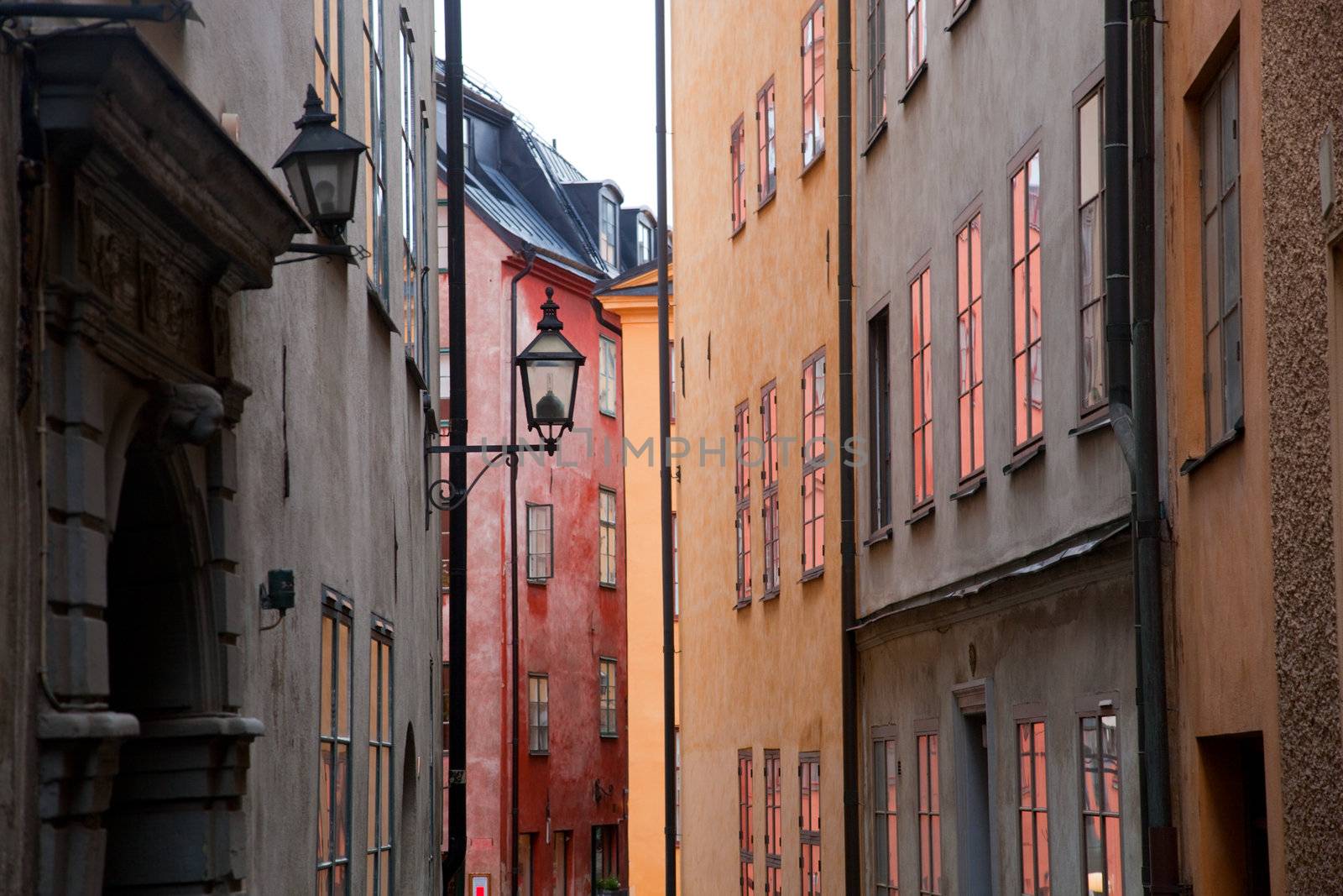 Colorful buildings in the old town of Stockholm, Sweden