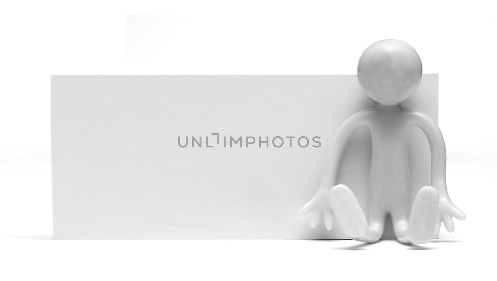 A white blank card for use in advertisement etc