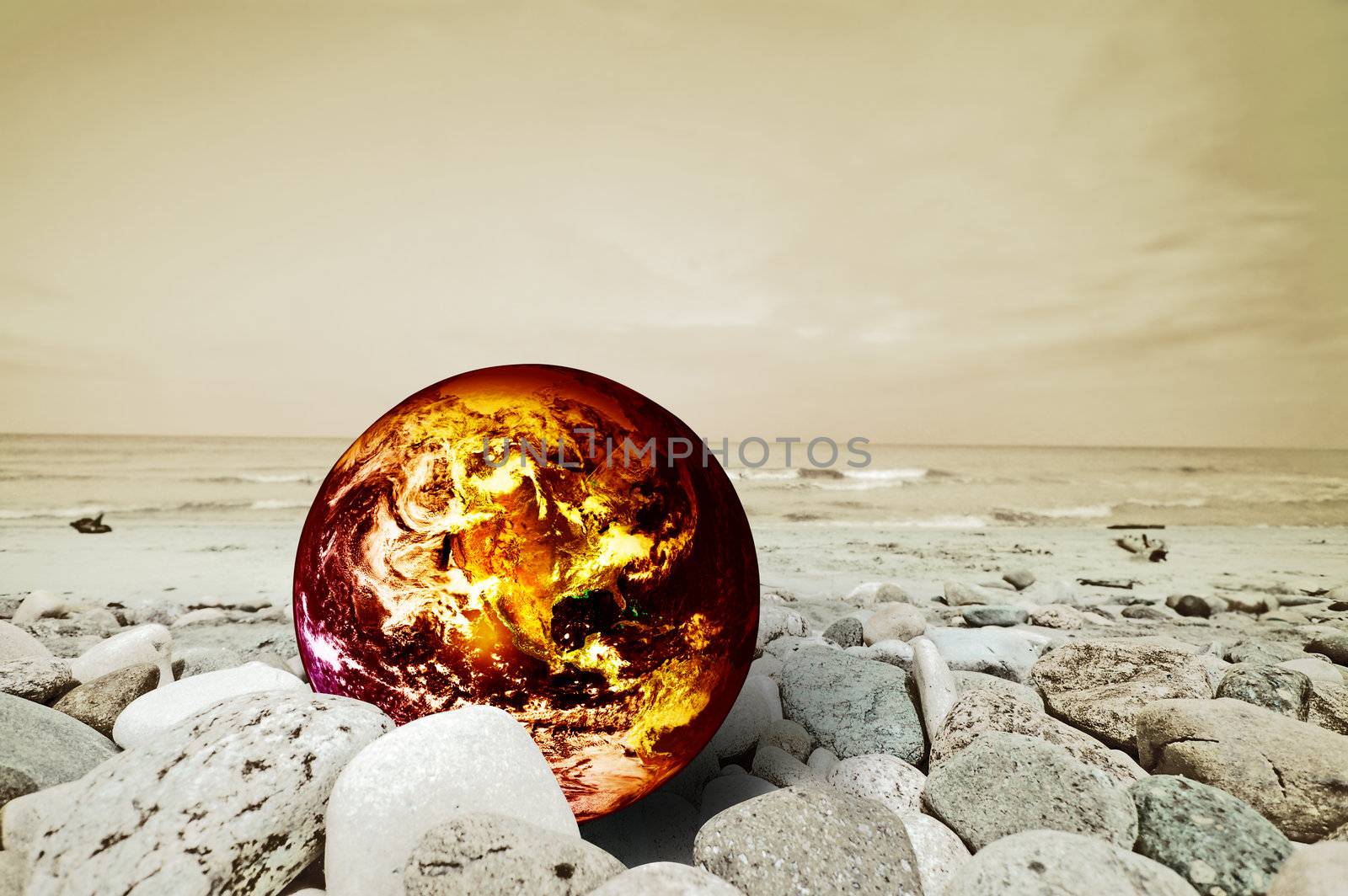 The Earth disaster. Global warming conceptual