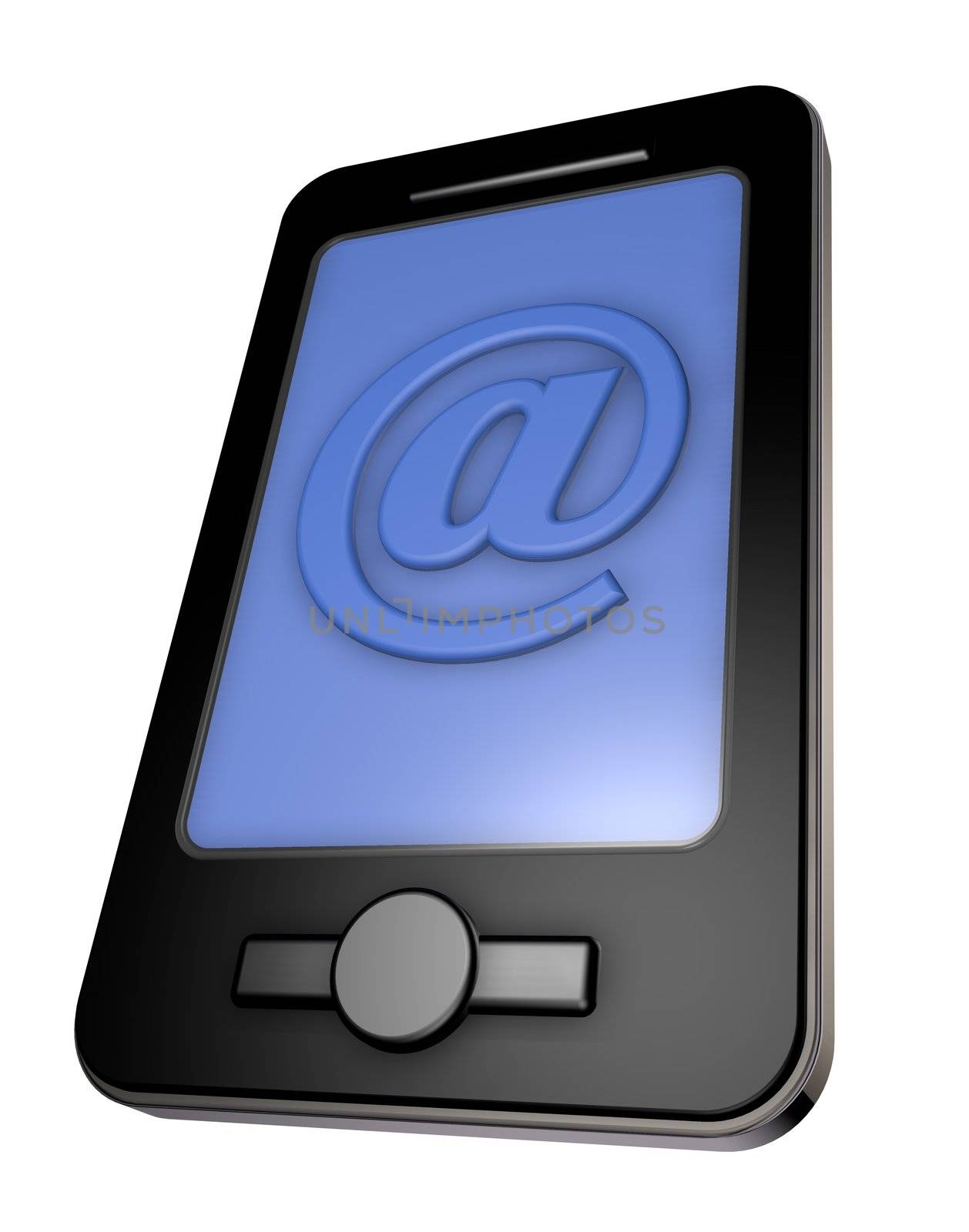 smartphone and email symbol on white background - 3d illustration