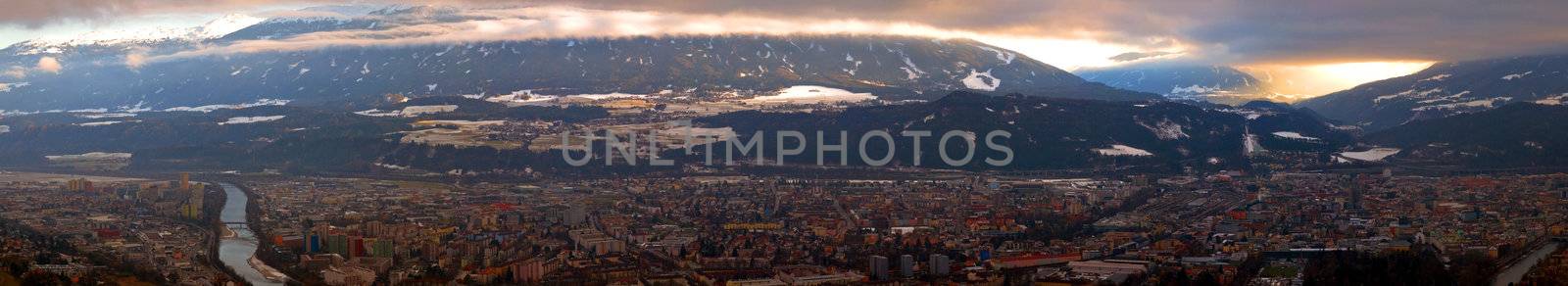 The wide panorama of Innsbruck