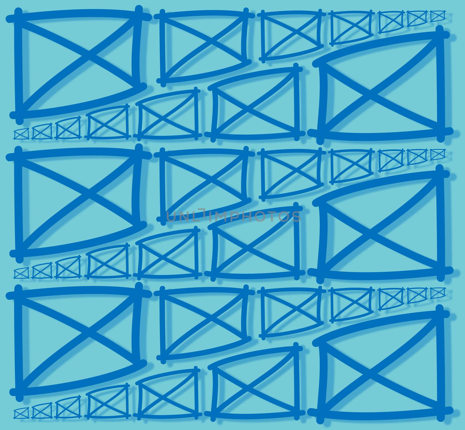 background or texture fence parts blue distributed evenly by