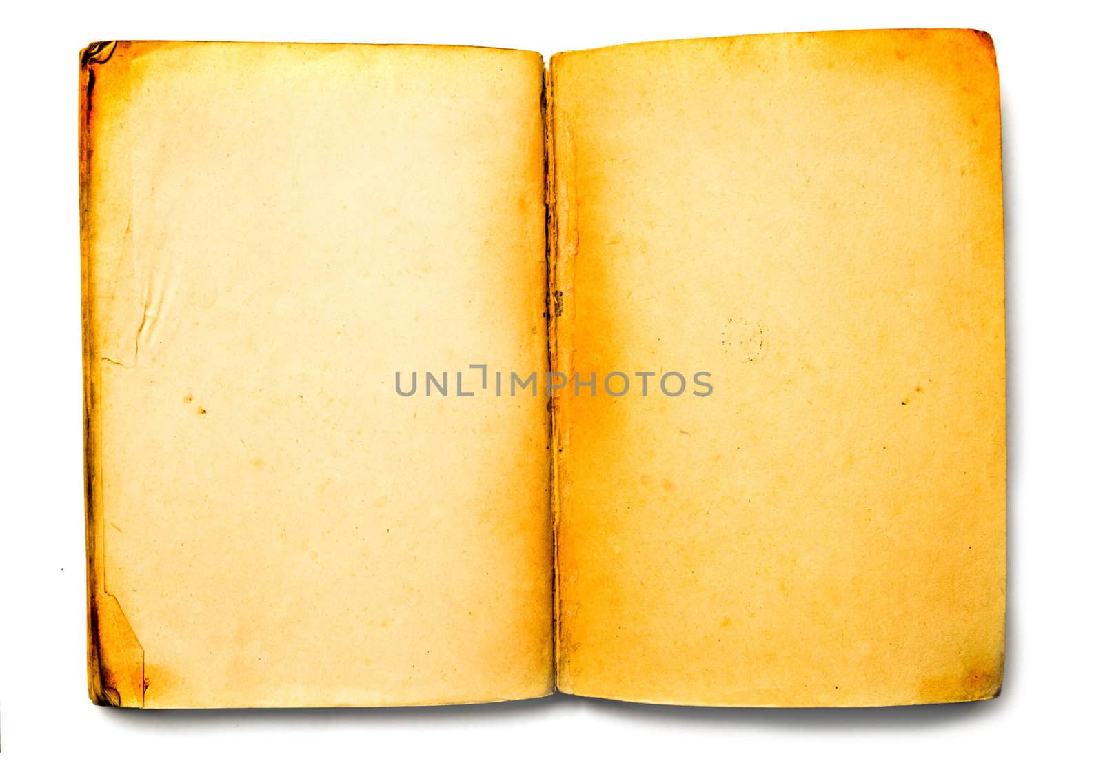 Old vintage book, empty grunge paper. Background texture