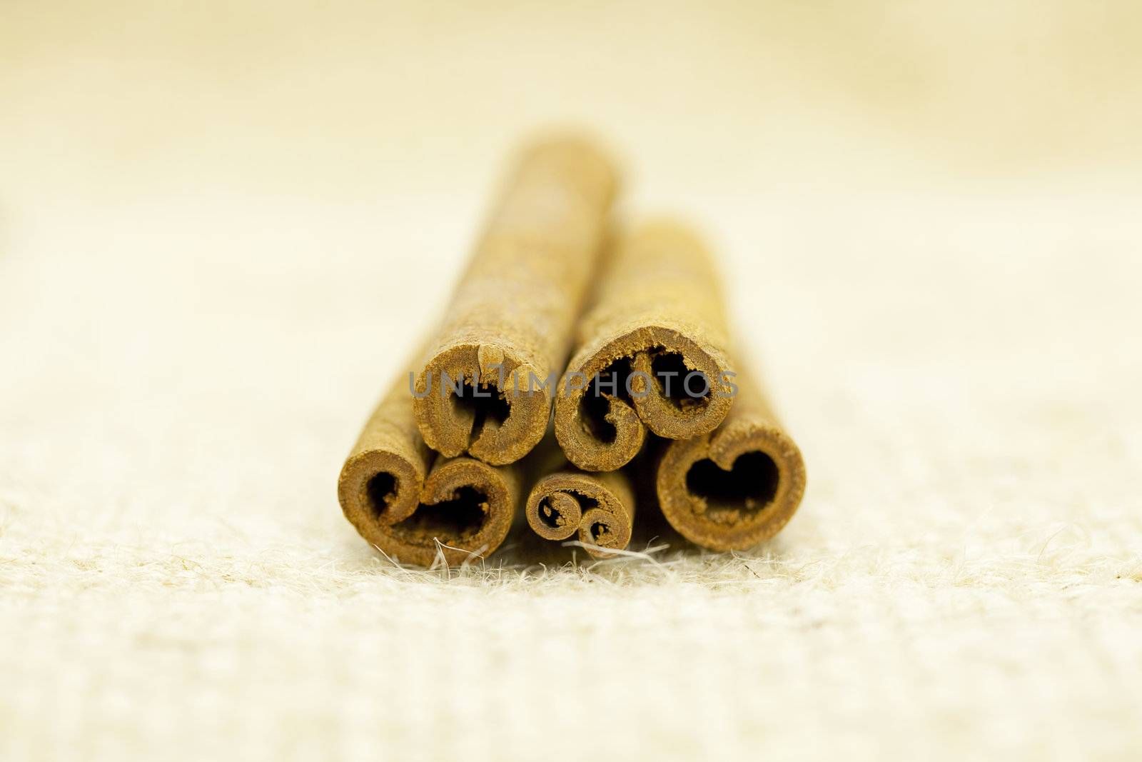 cinnamon sticks  on a wicker mat by jannyjus