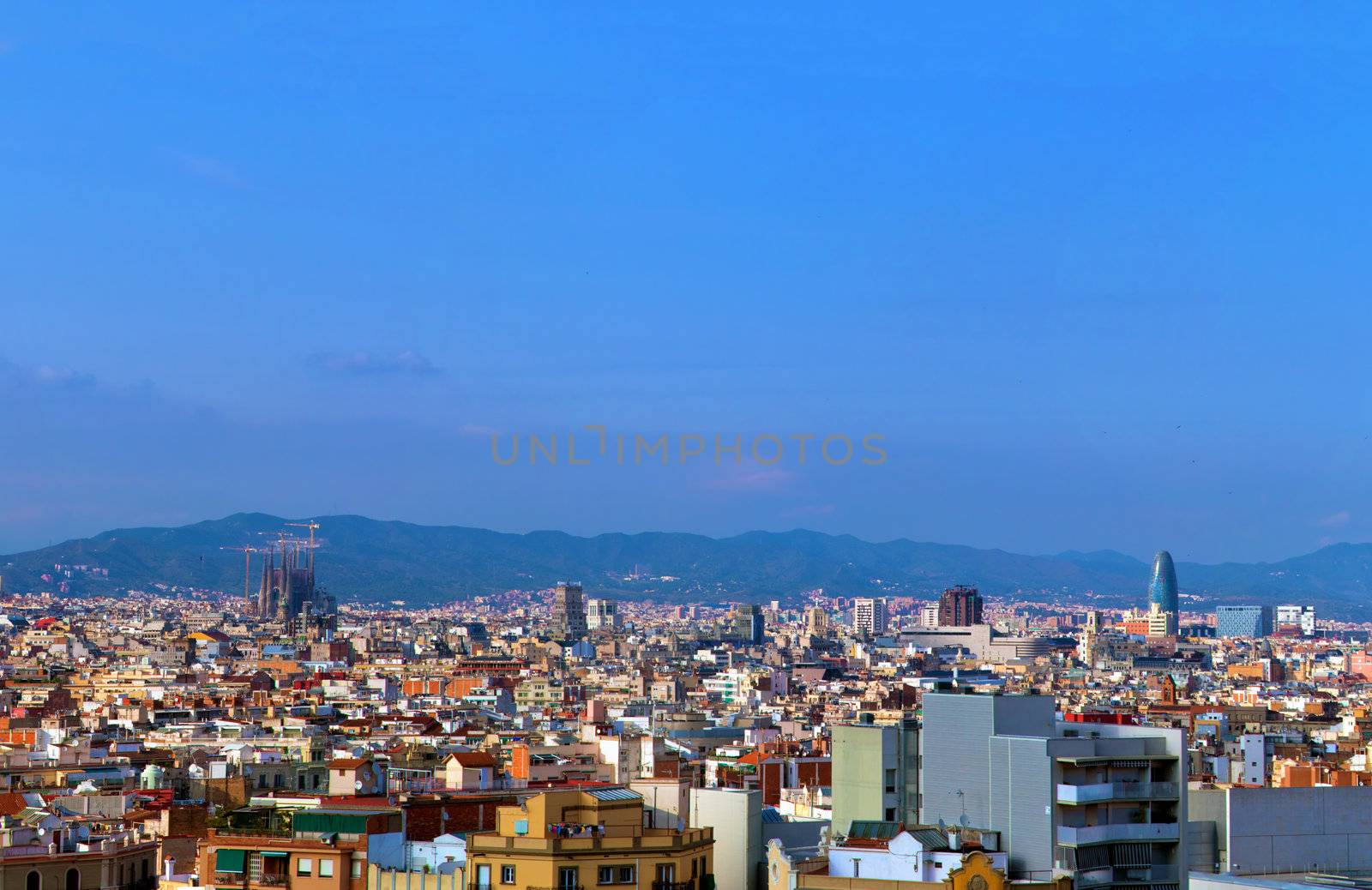 Barcelona, Spain at summer skyline