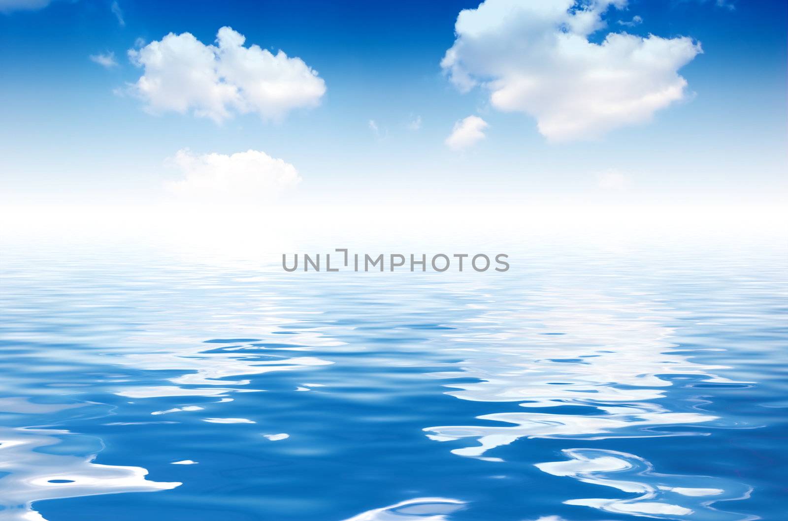 Abstact view of ocean and bright sky 