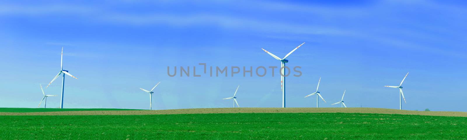 Panorama of wind turbines by photocreo