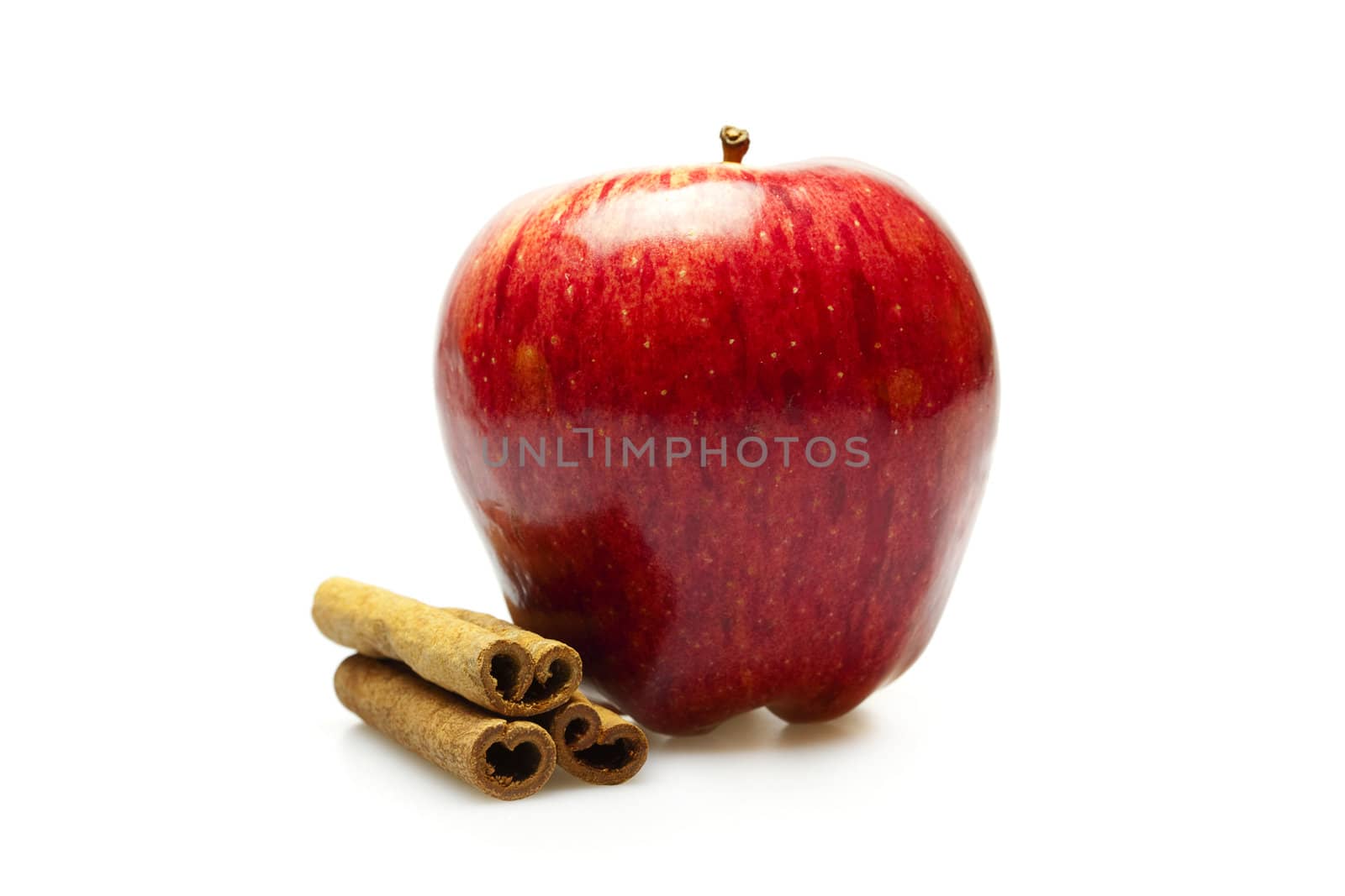 apple and cinnamon, isolated on white by jannyjus