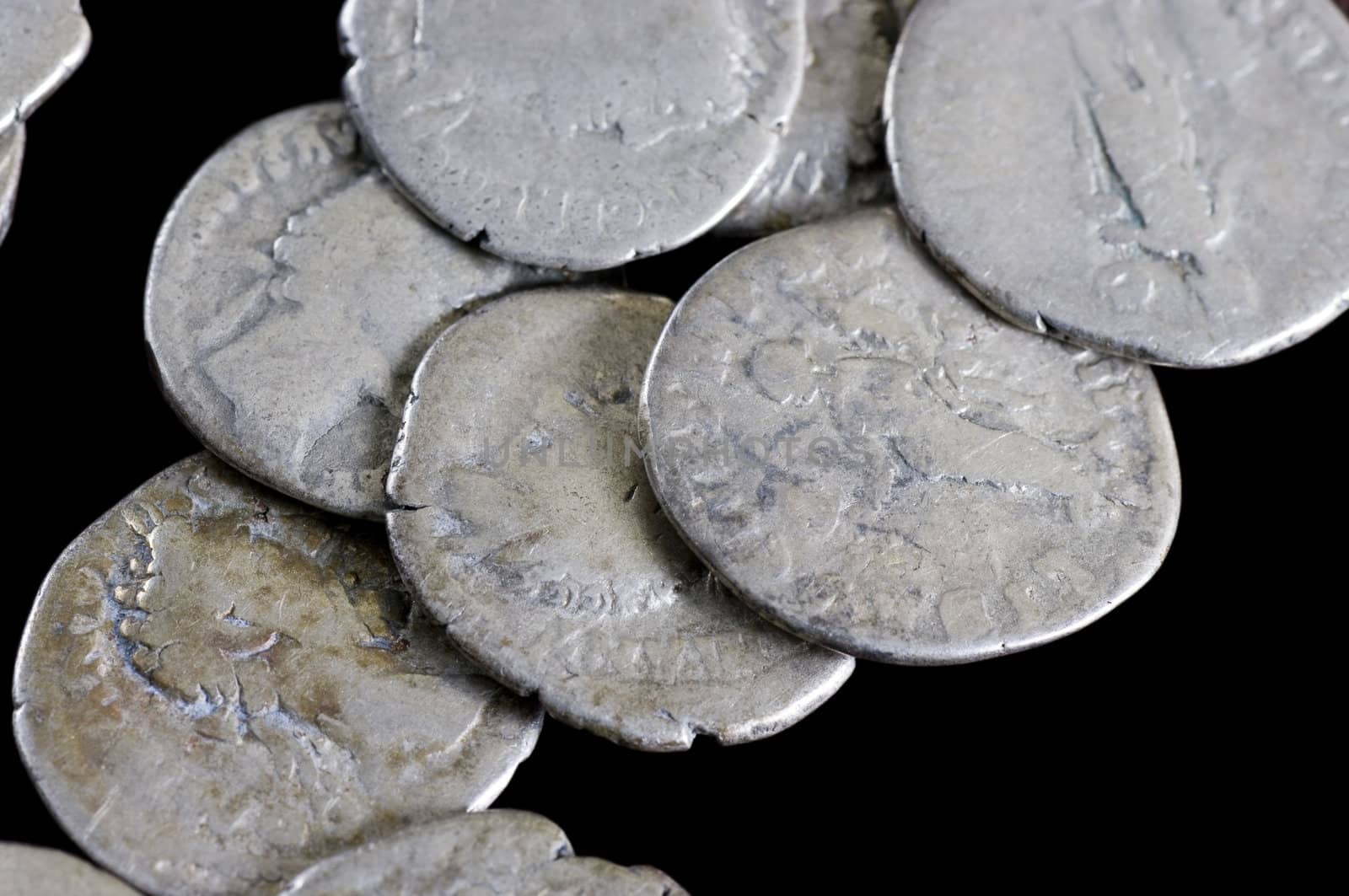 Antique coins are made of silver. Means of payment of past centuries