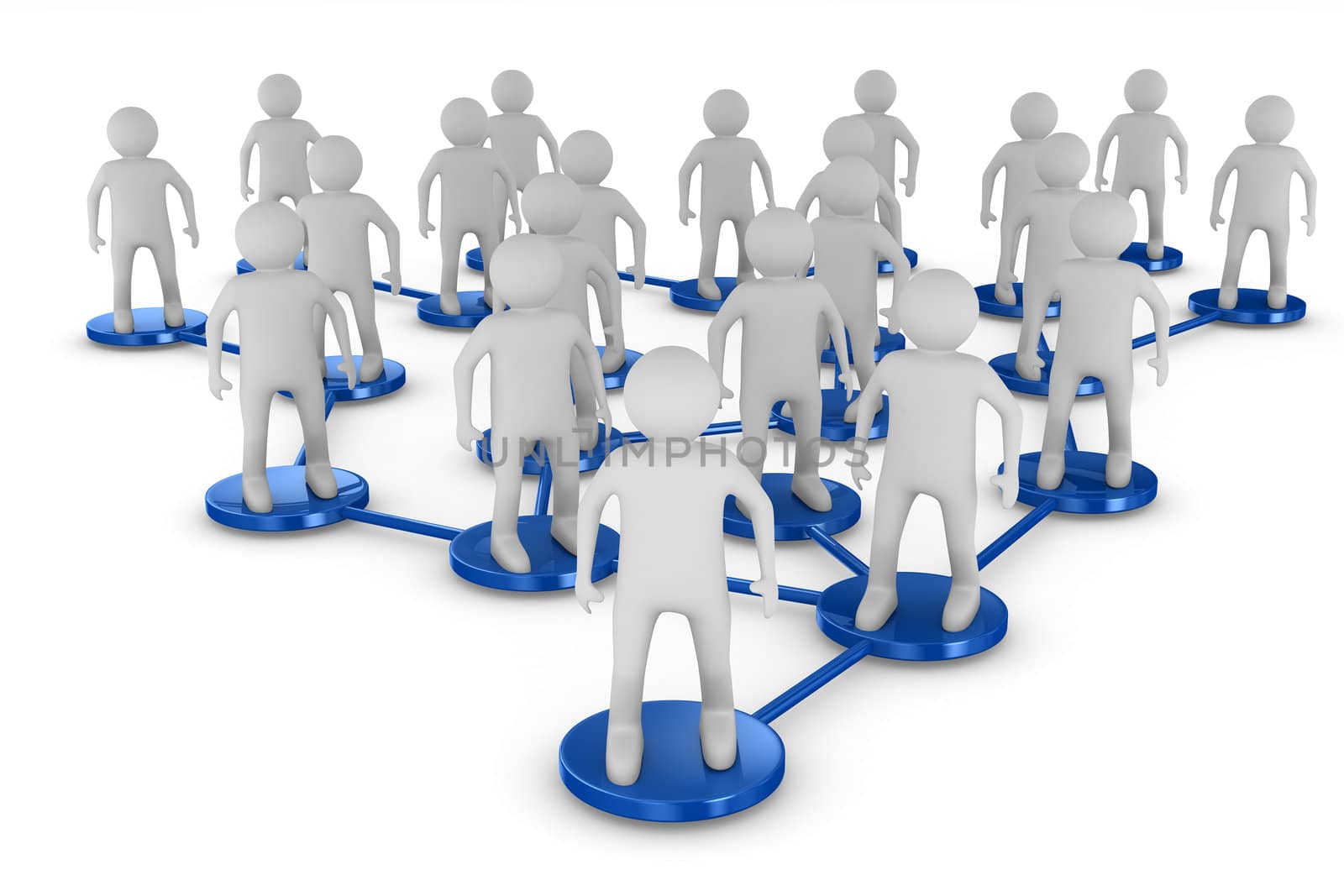 Conceptual image of teamwork. Isolated 3D image