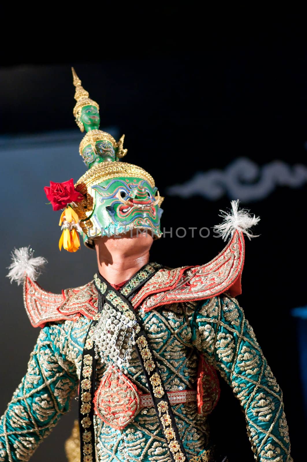 Khon is the most stylised form of Thai dance. It is performed by troupes of non-speaking dancers, the story being told by a chorus at the side of the stage. Choreography follows traditional models rather than attempting to innovate. Most khon performances feature episodes from the Ramakien. Costumes are dictated by tradition, with demons wearing coloured masks