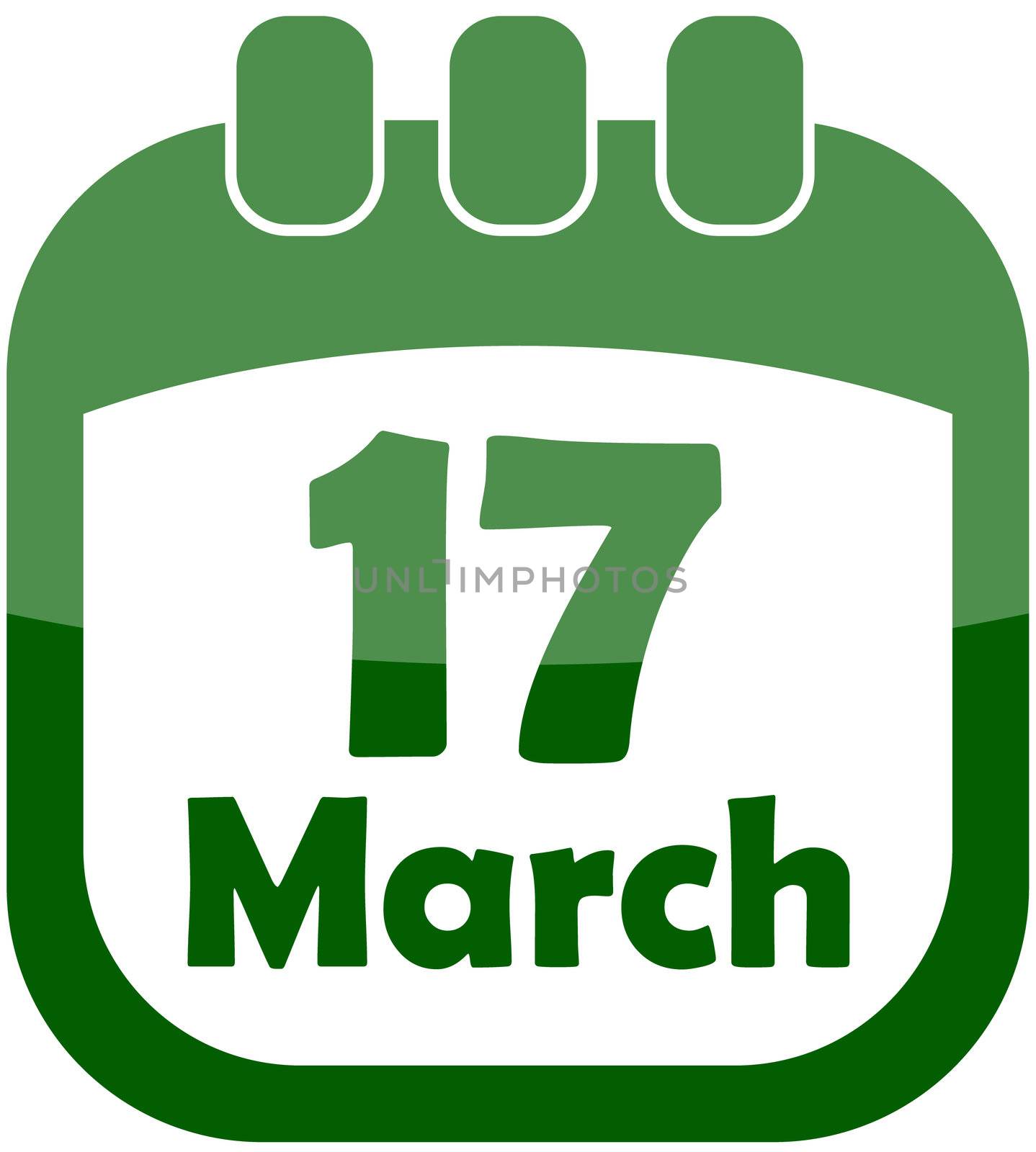 icon of March 17 in a calendar by rodakm