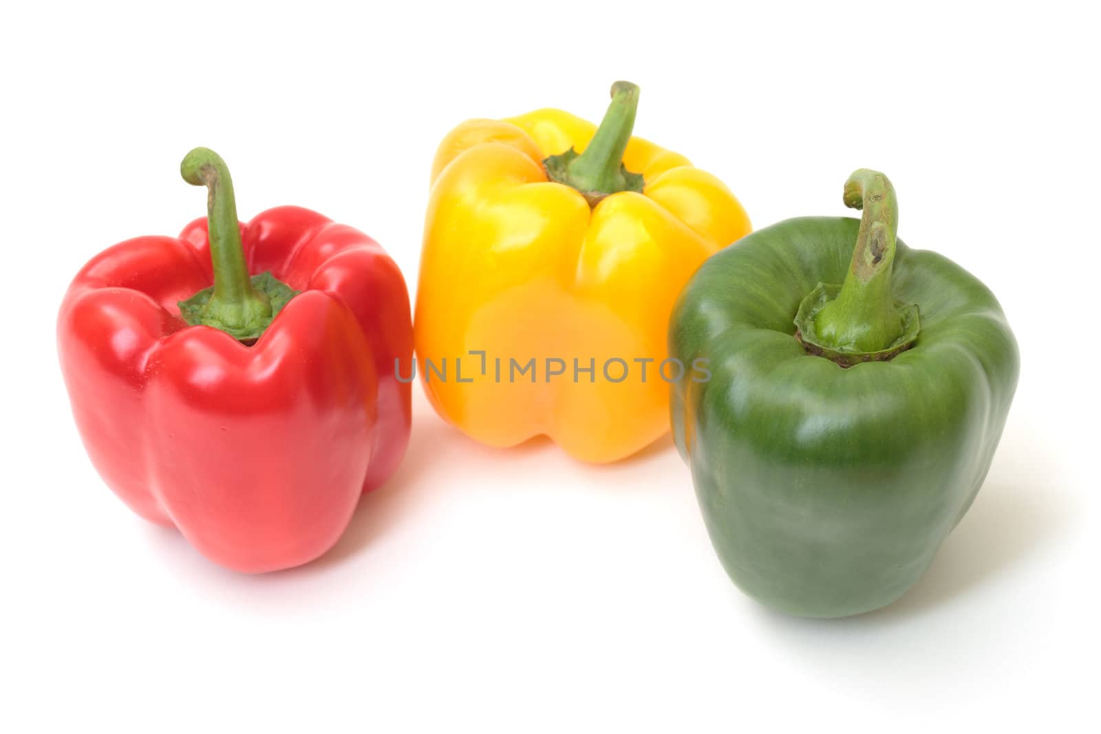 multicolored paprika isolated on a white background