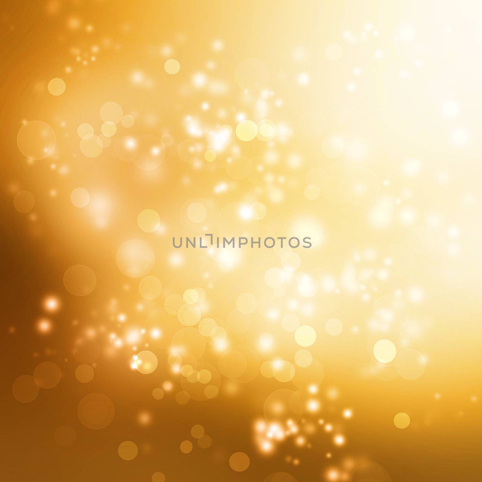 Abstract Lights on Gold Colored Background 
