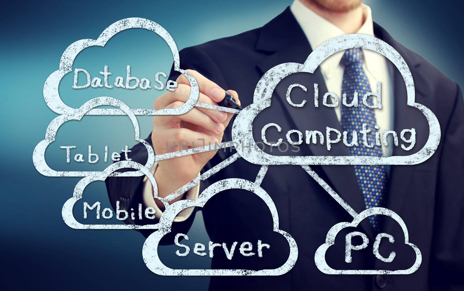 Cloud computing, technology connectivity concept 