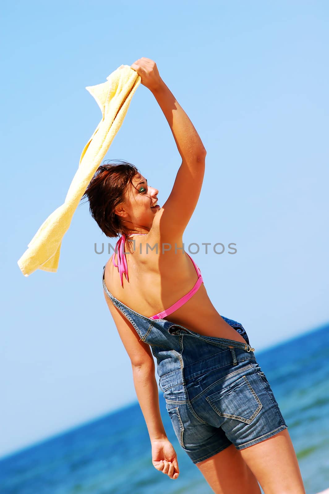 Young attractive woman enjoying summertime