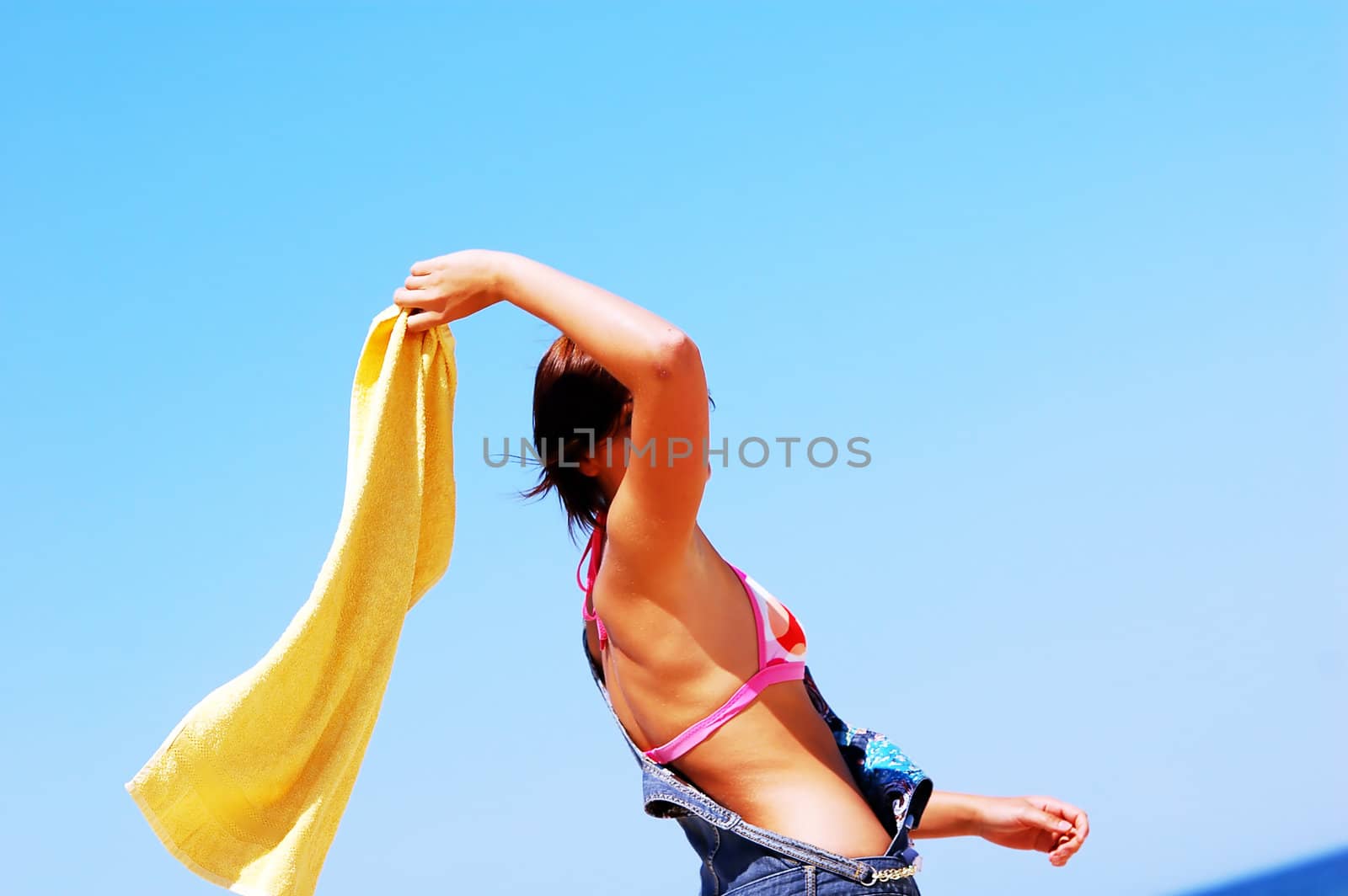 Young attractive woman enjoying summertime