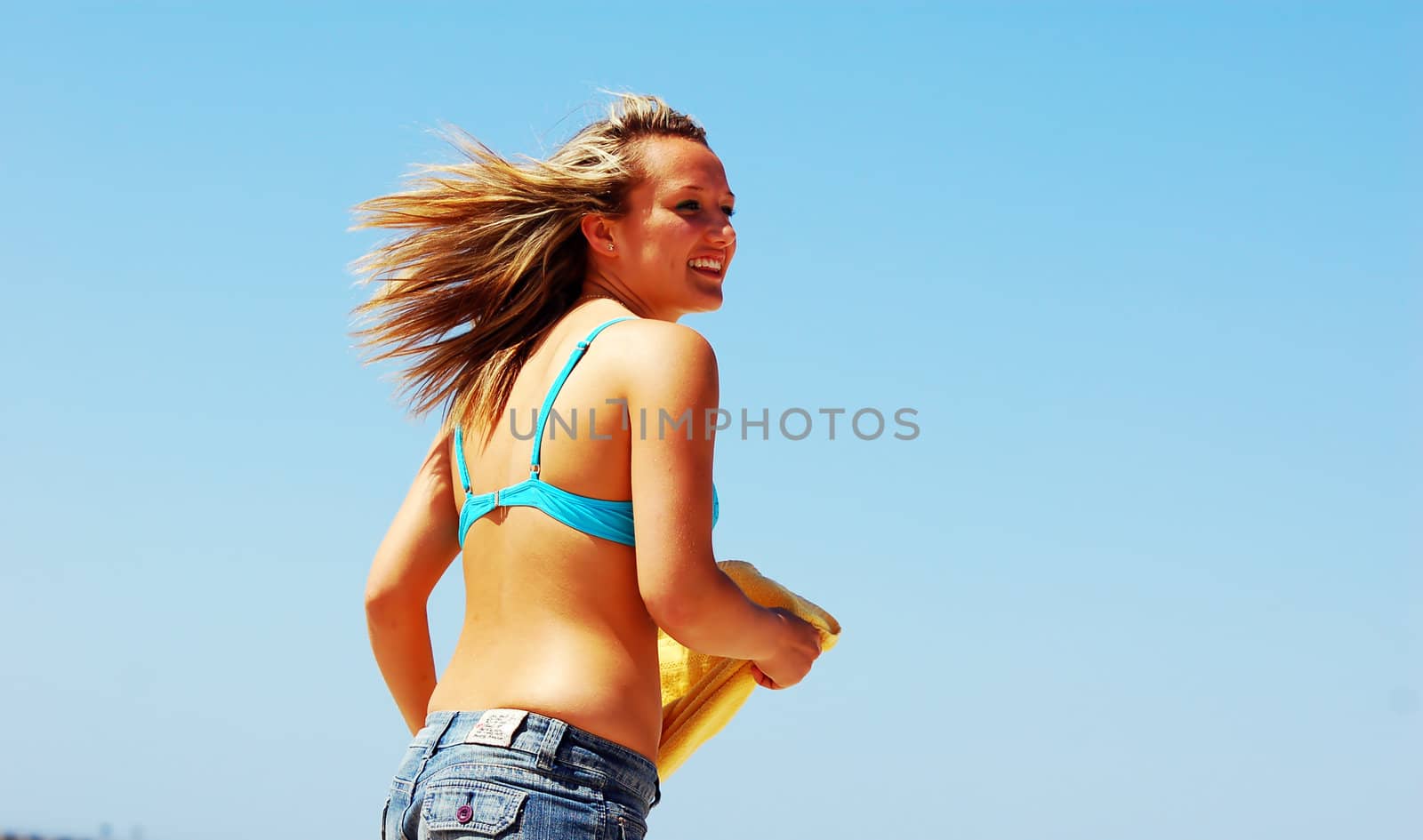 Young attractive woman enjoying summertime