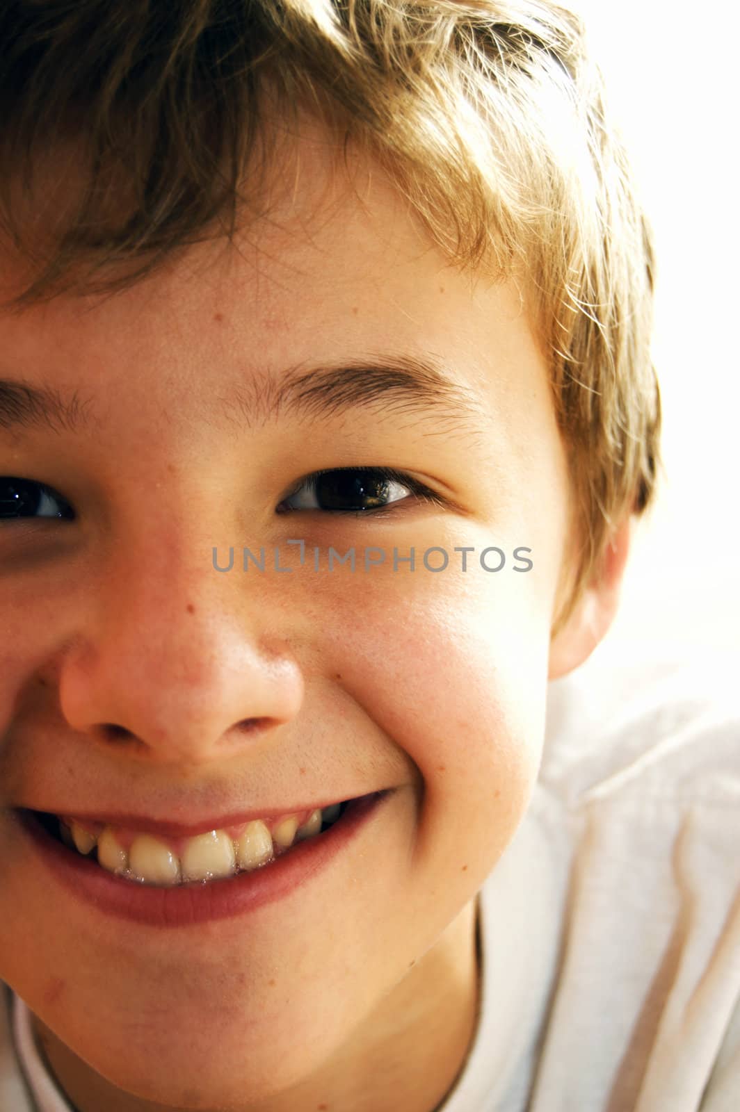 Portrait of cute young casuasian boy