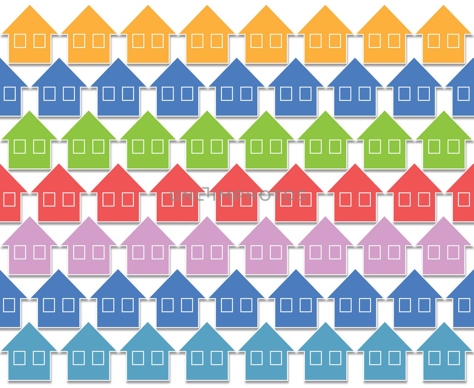 pastel color houses by Ahojdoma