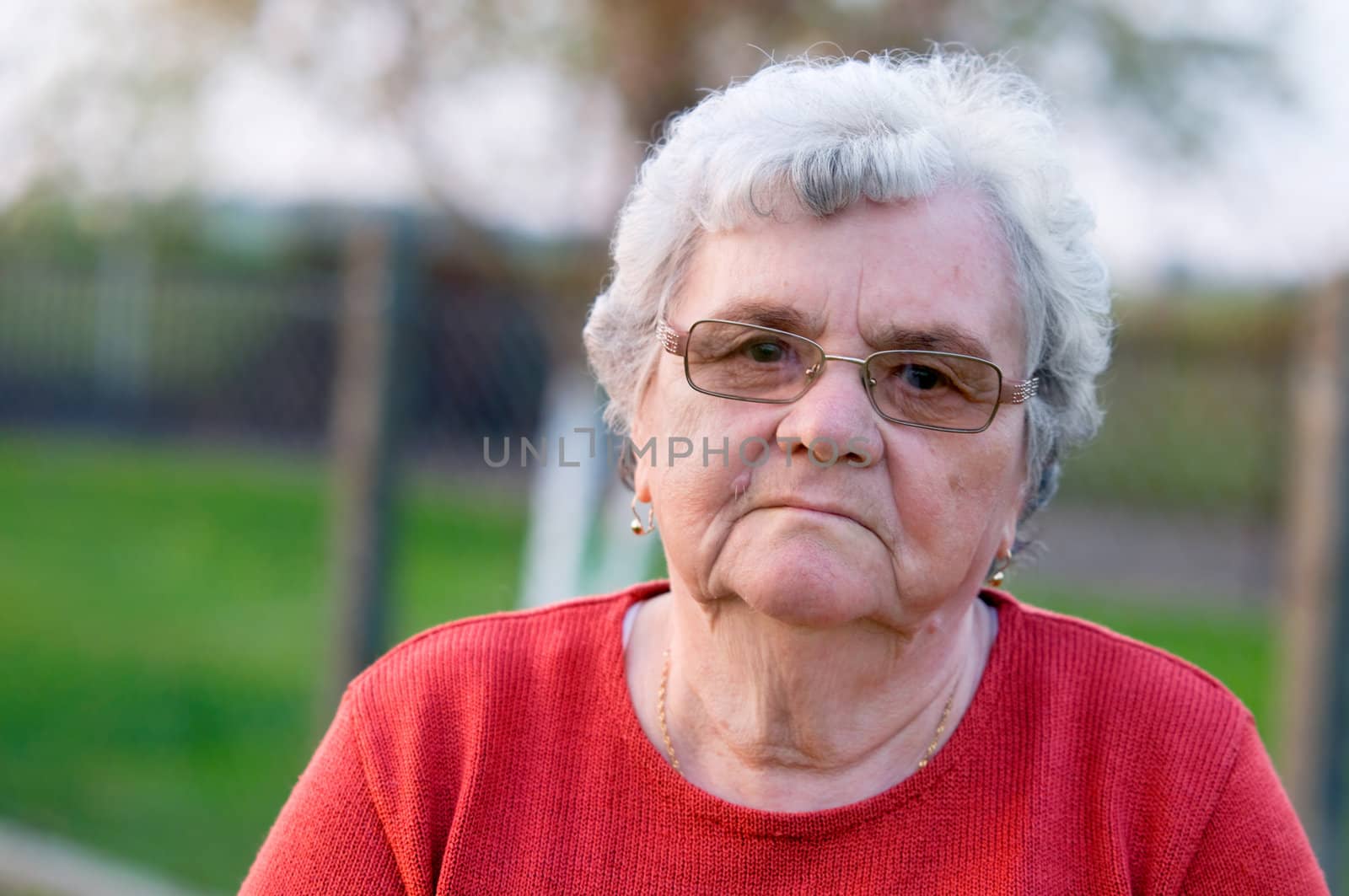 Senior woman portrait outdoors