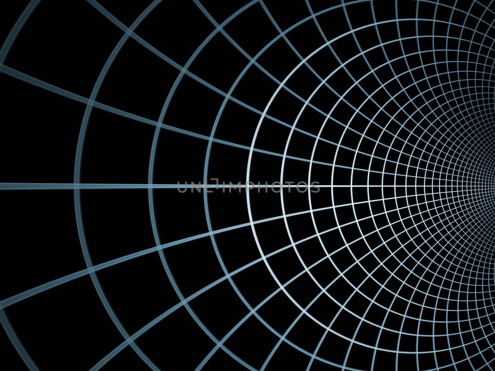 Elegant dynamic grid lines rendered on plain background on the subject of science, technologies, motion and dynamism