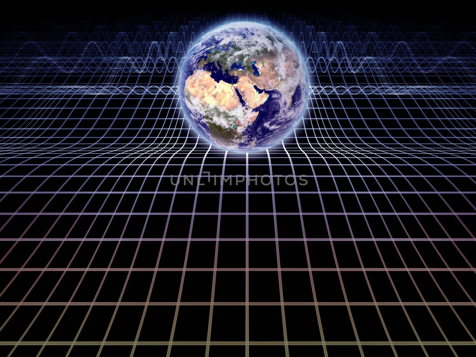 Montage of Earth globe and motion lines on the subject of modern technologies, communication and progress. Earth map imagery is a courtesy of Visible Earth (http://visibleearth.nasa.gov/).