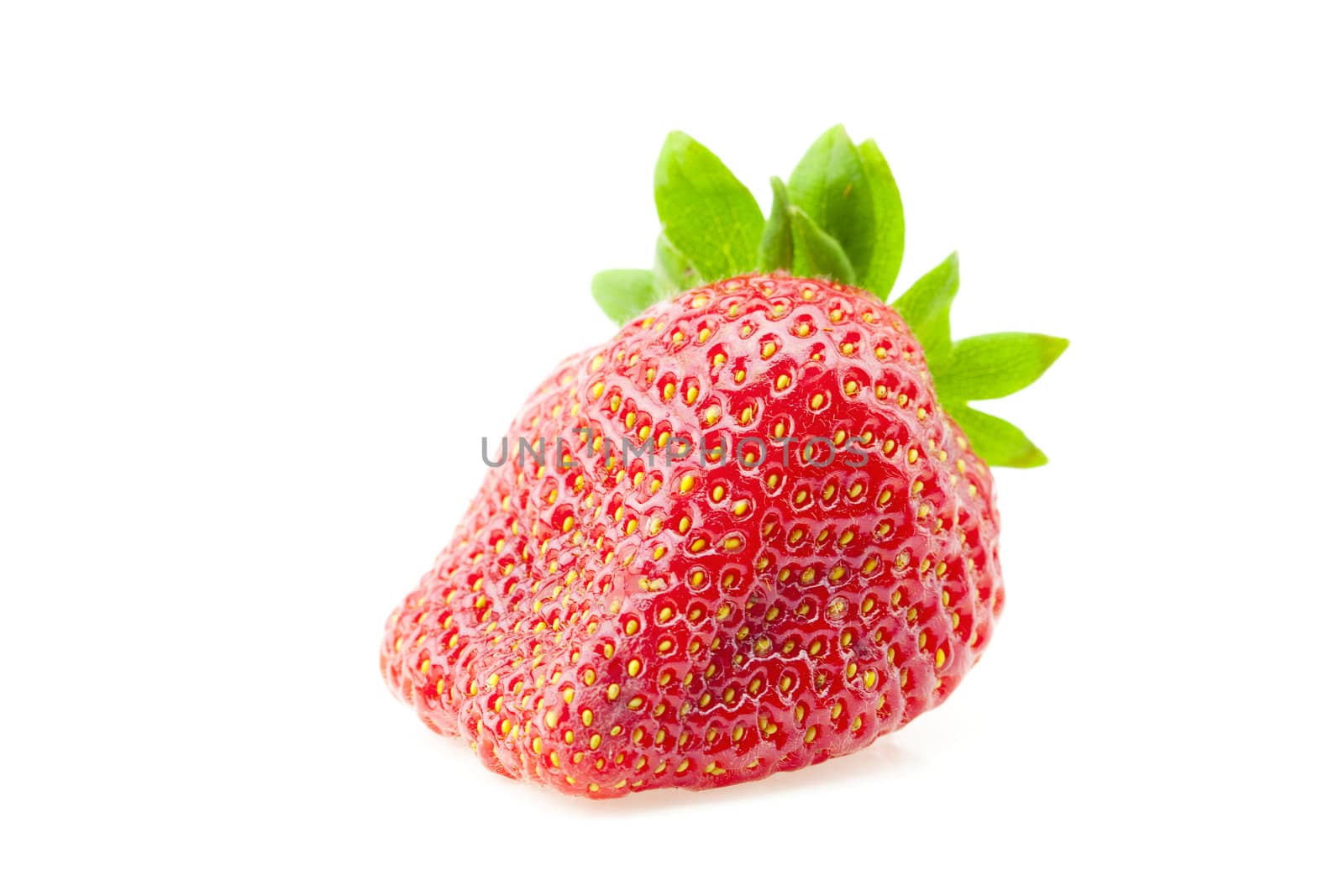 juicy strawberries isolated on white