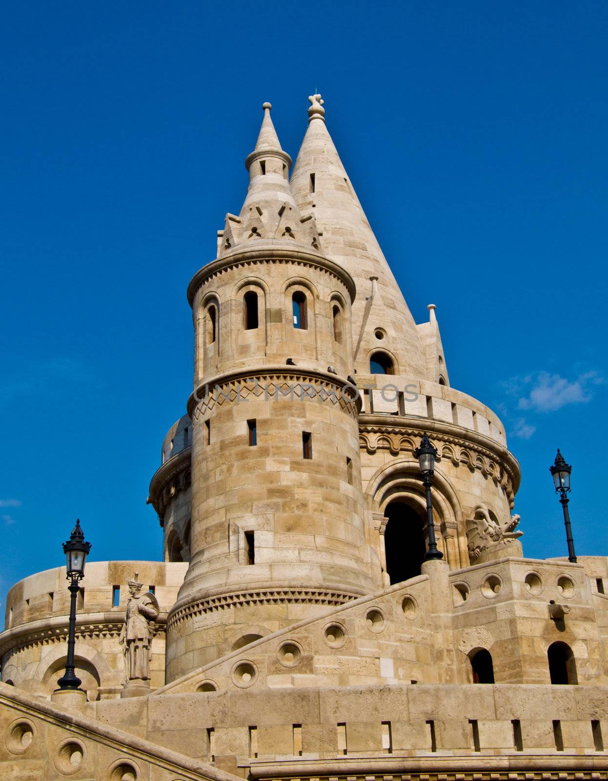 detail of the Fisherman's Bastion in Budapest