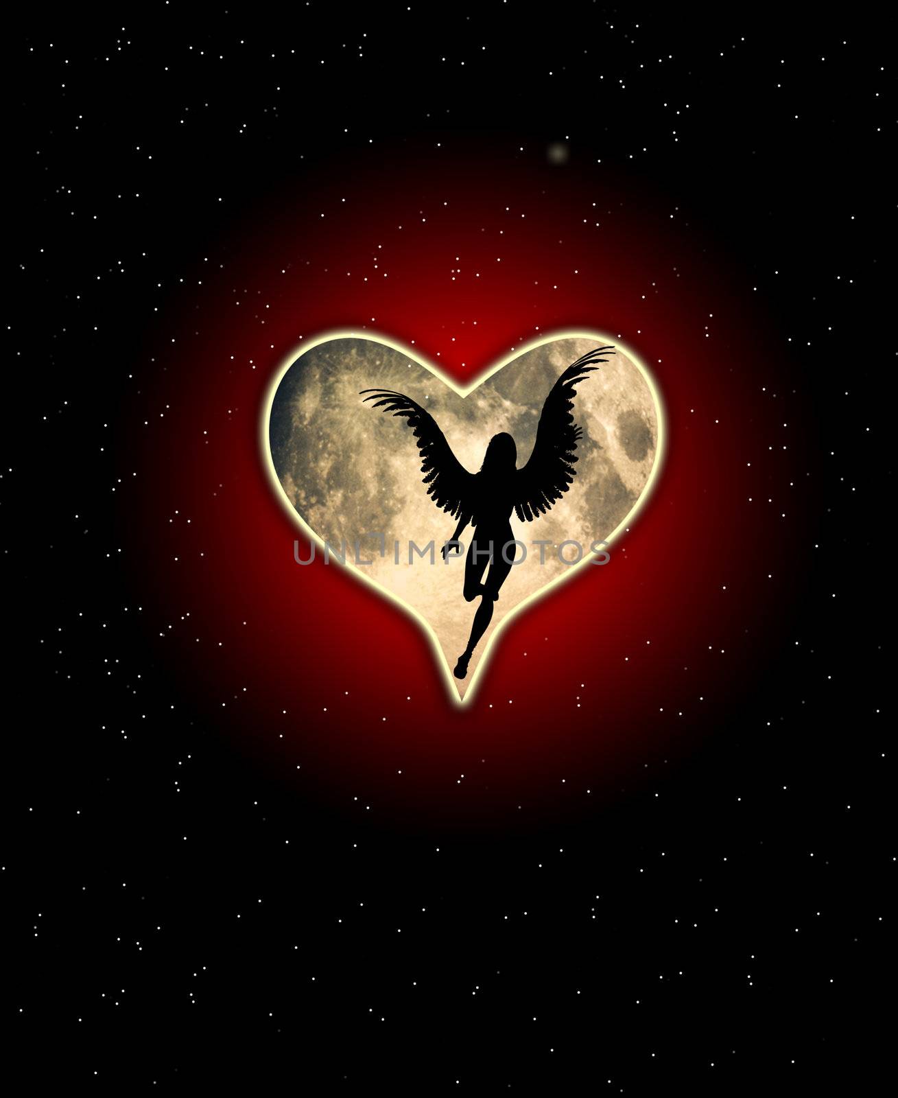 Angel Heart Moon by harveysart
