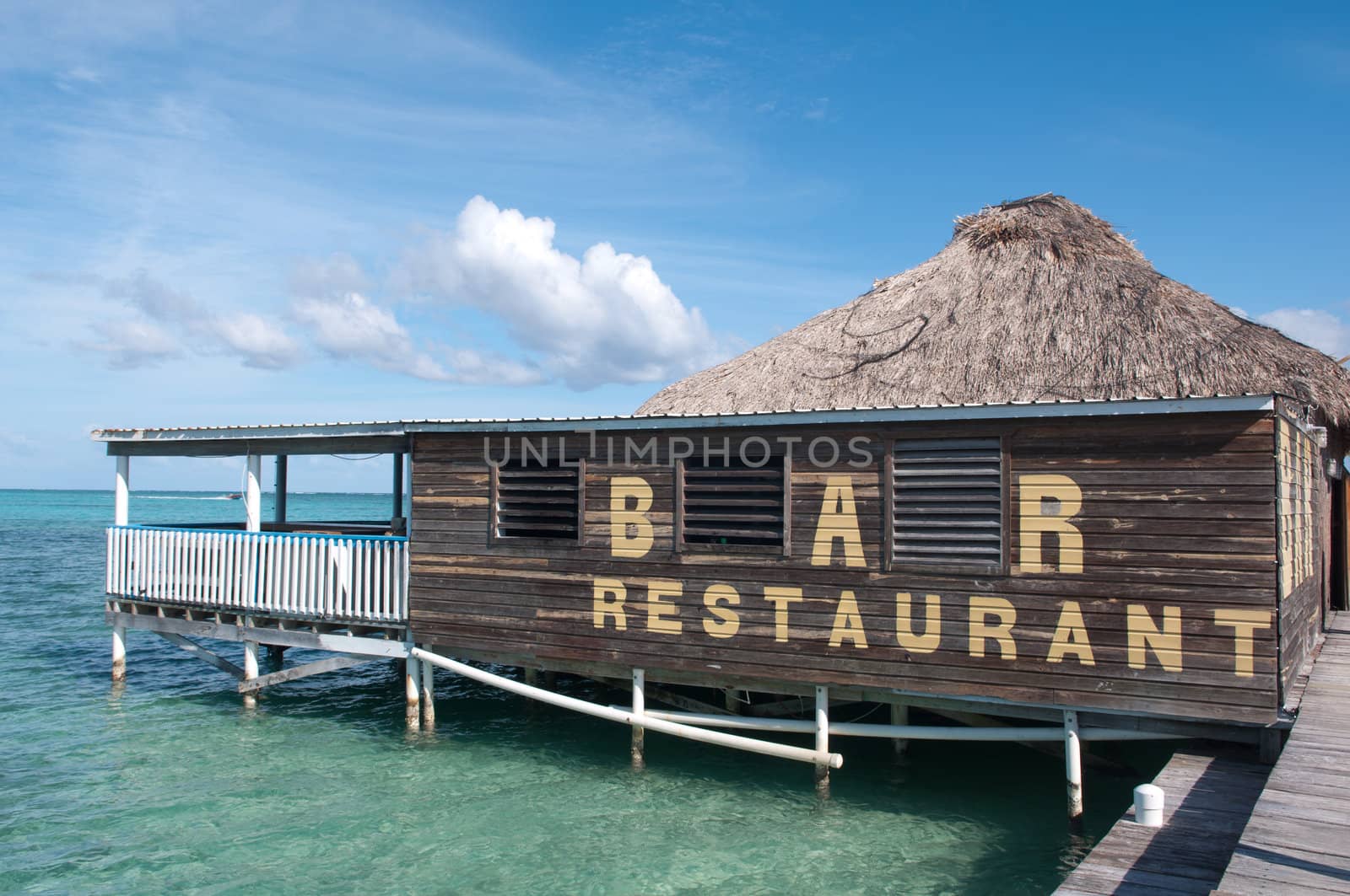 Restaurant Bar on the Ocean Water