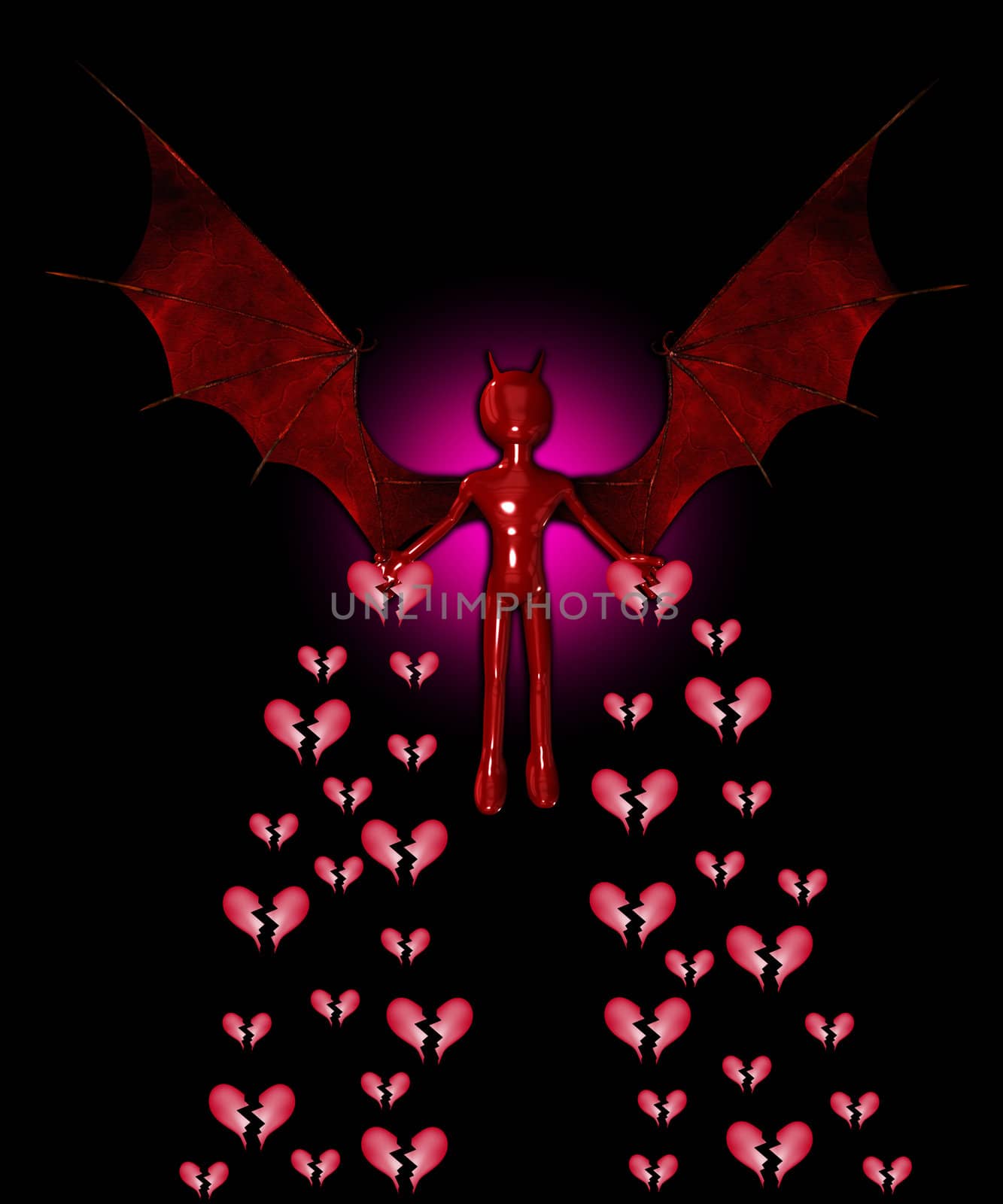 The devil spreading sadness and broken hearts everywhere.
