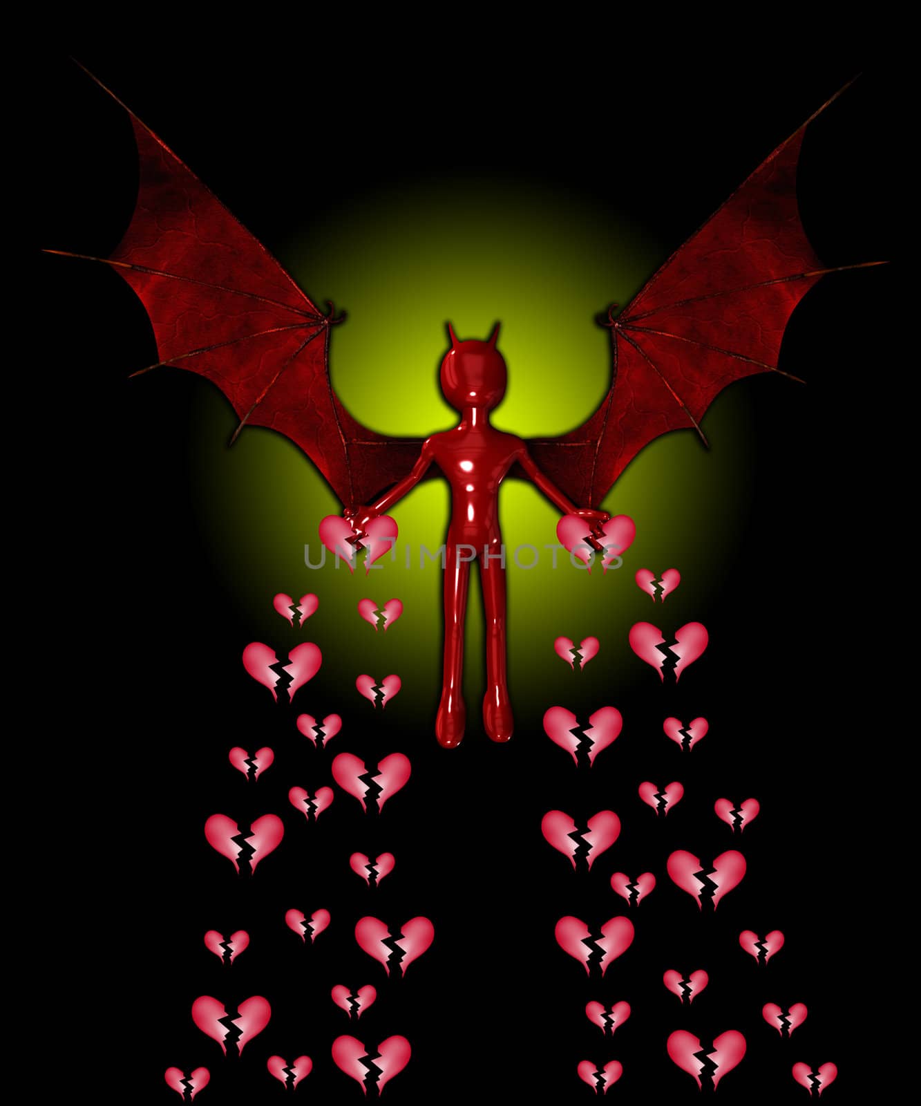 The devil spreading sadness and broken hearts everywhere.
