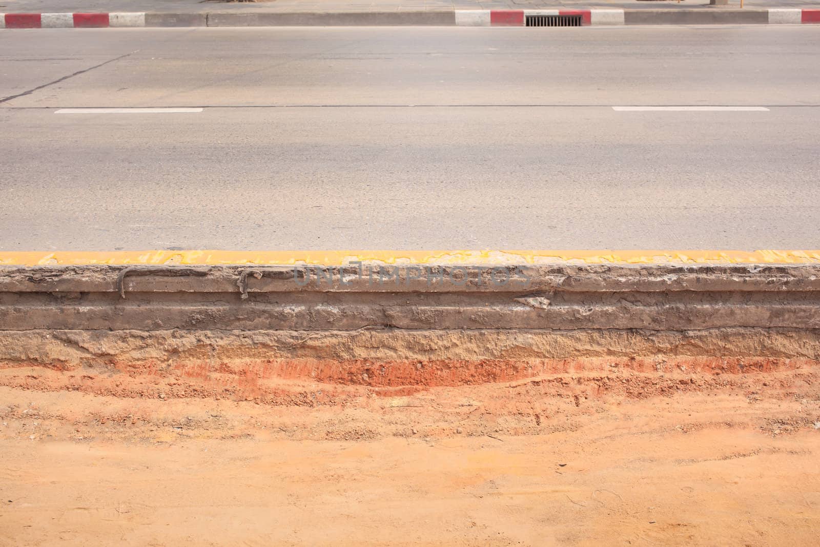 Layer of asphalt road