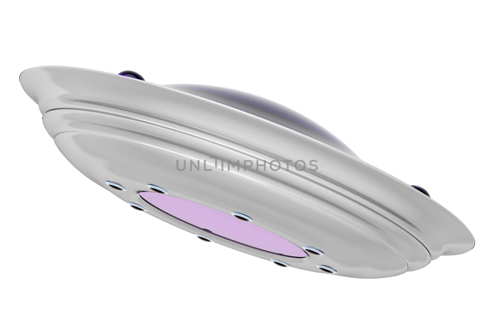 UFO isolated on white background - bottom view