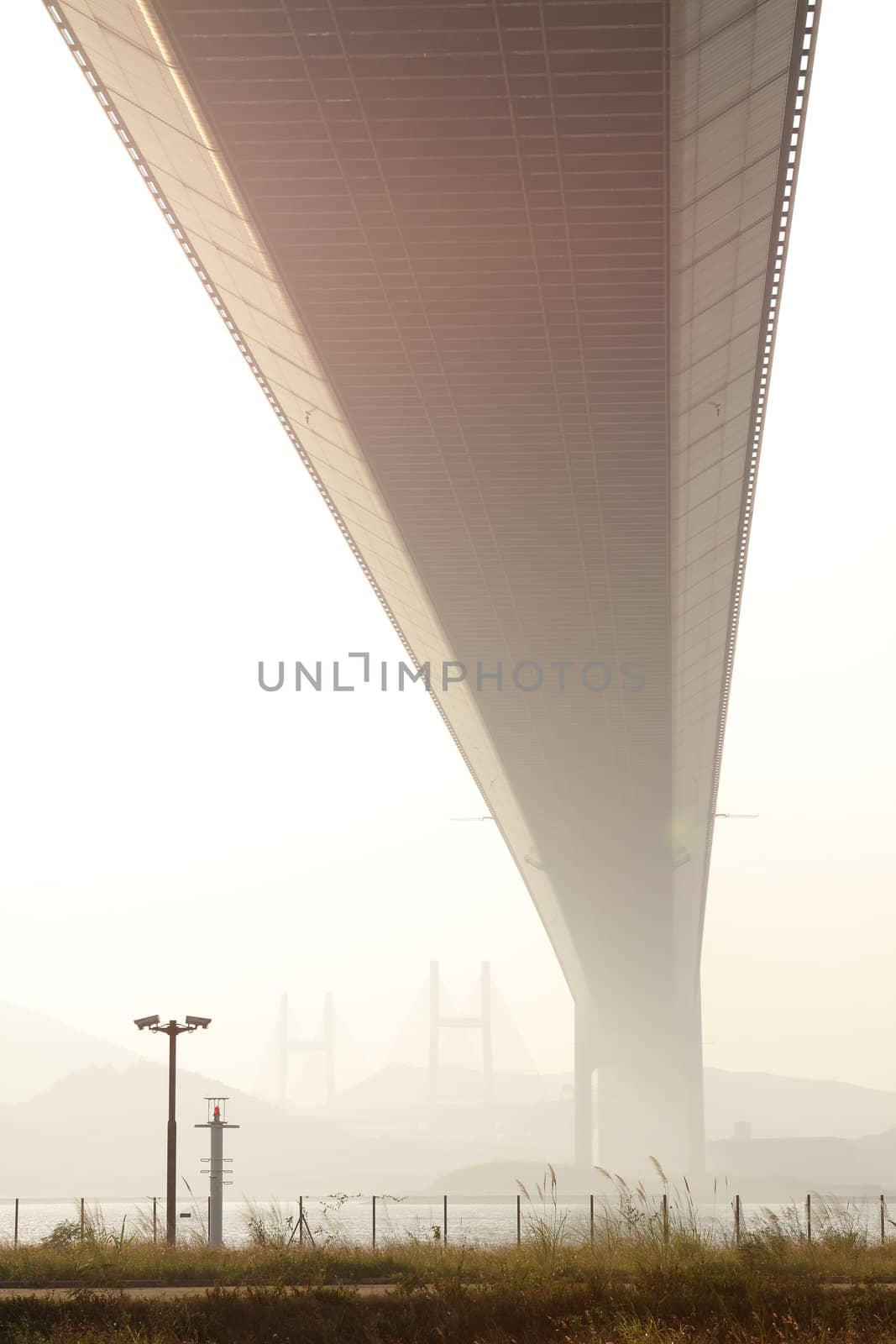 bridge at sunset moment, Tsing ma bridge 