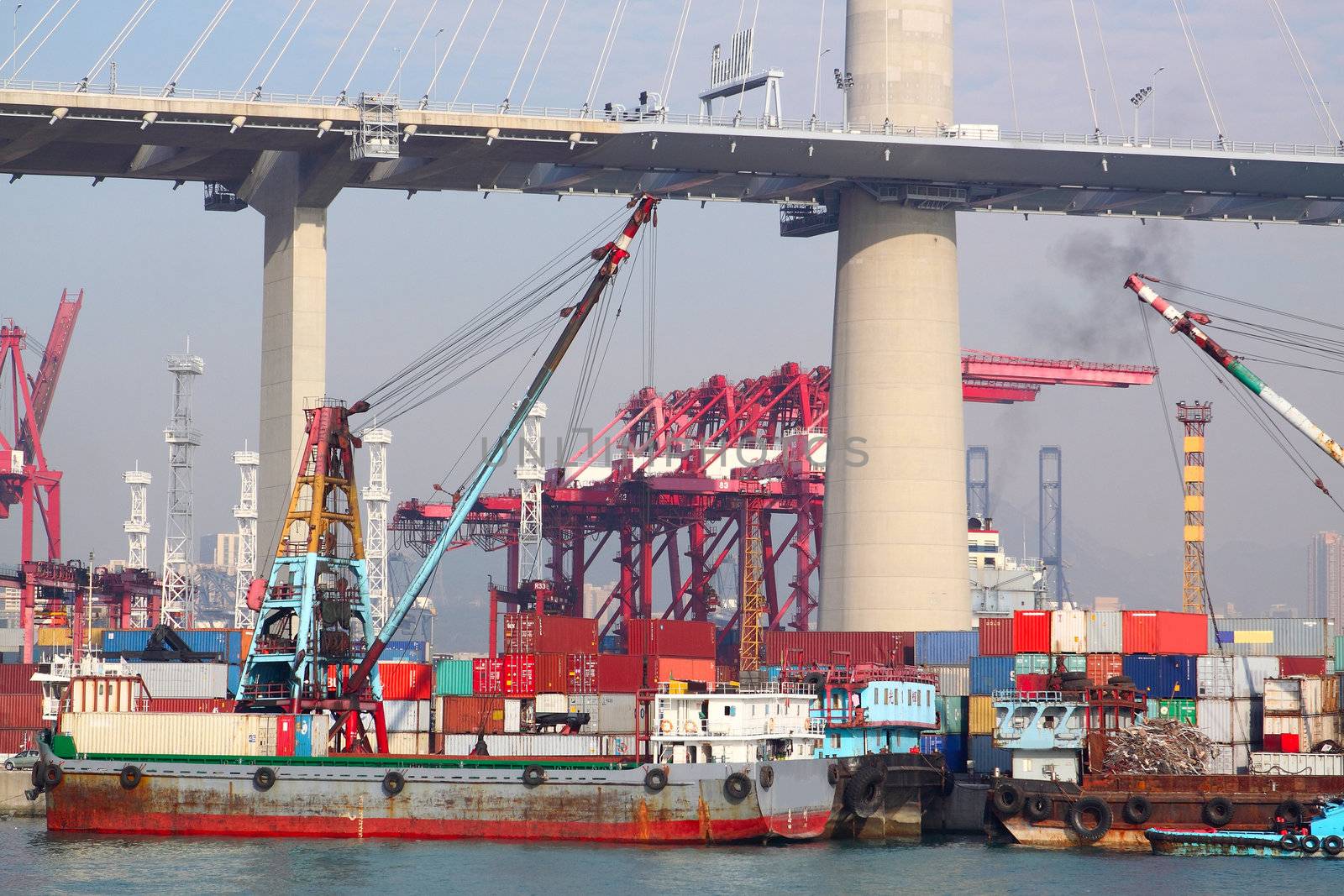 container terminal under flyover