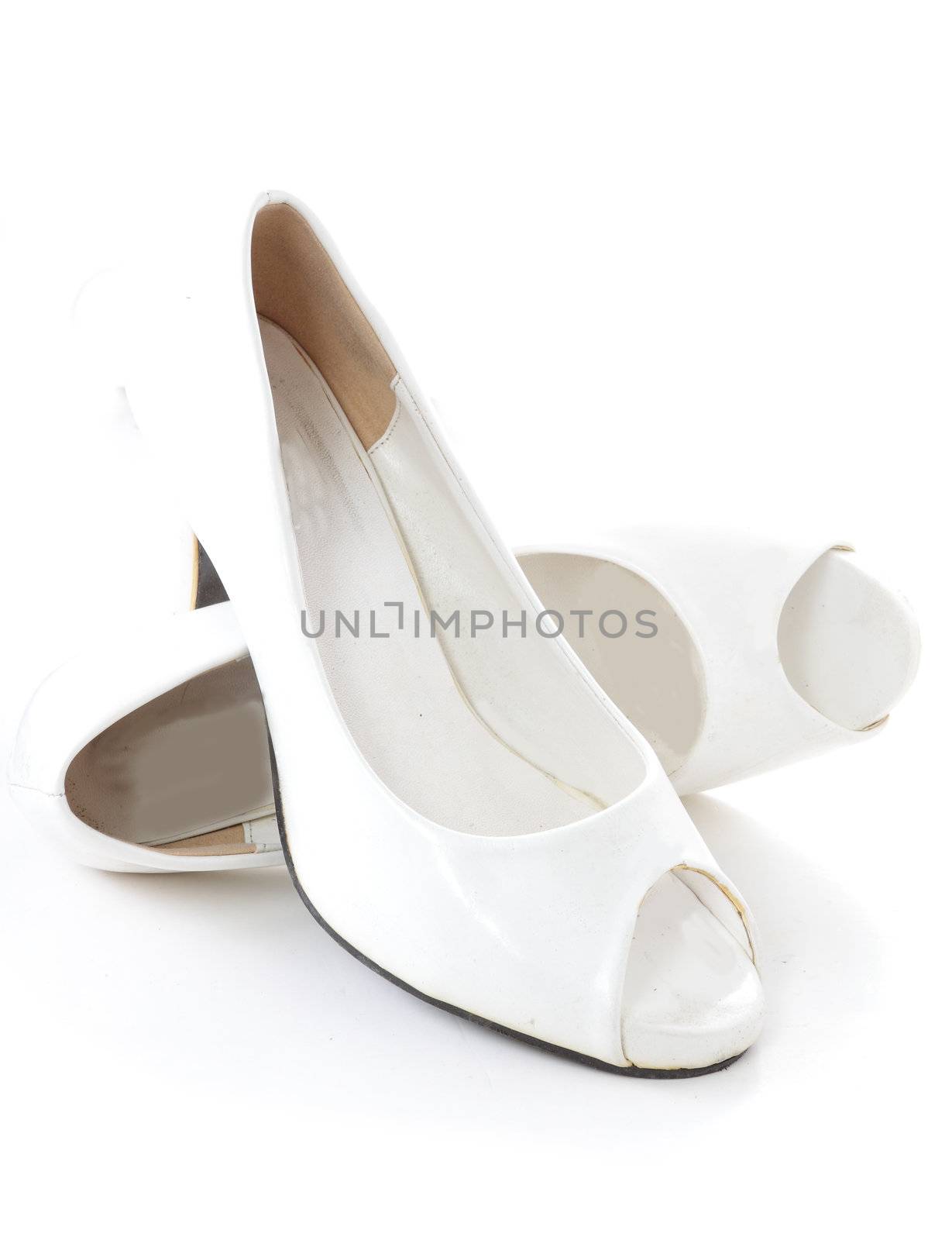 high heel women shoes on white background 