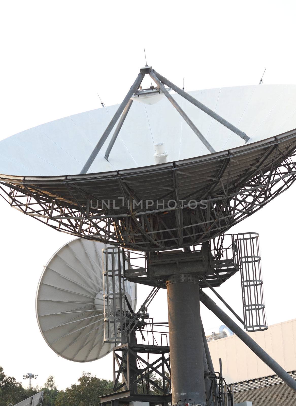 Satellite Communications Dishes on top of TV Station