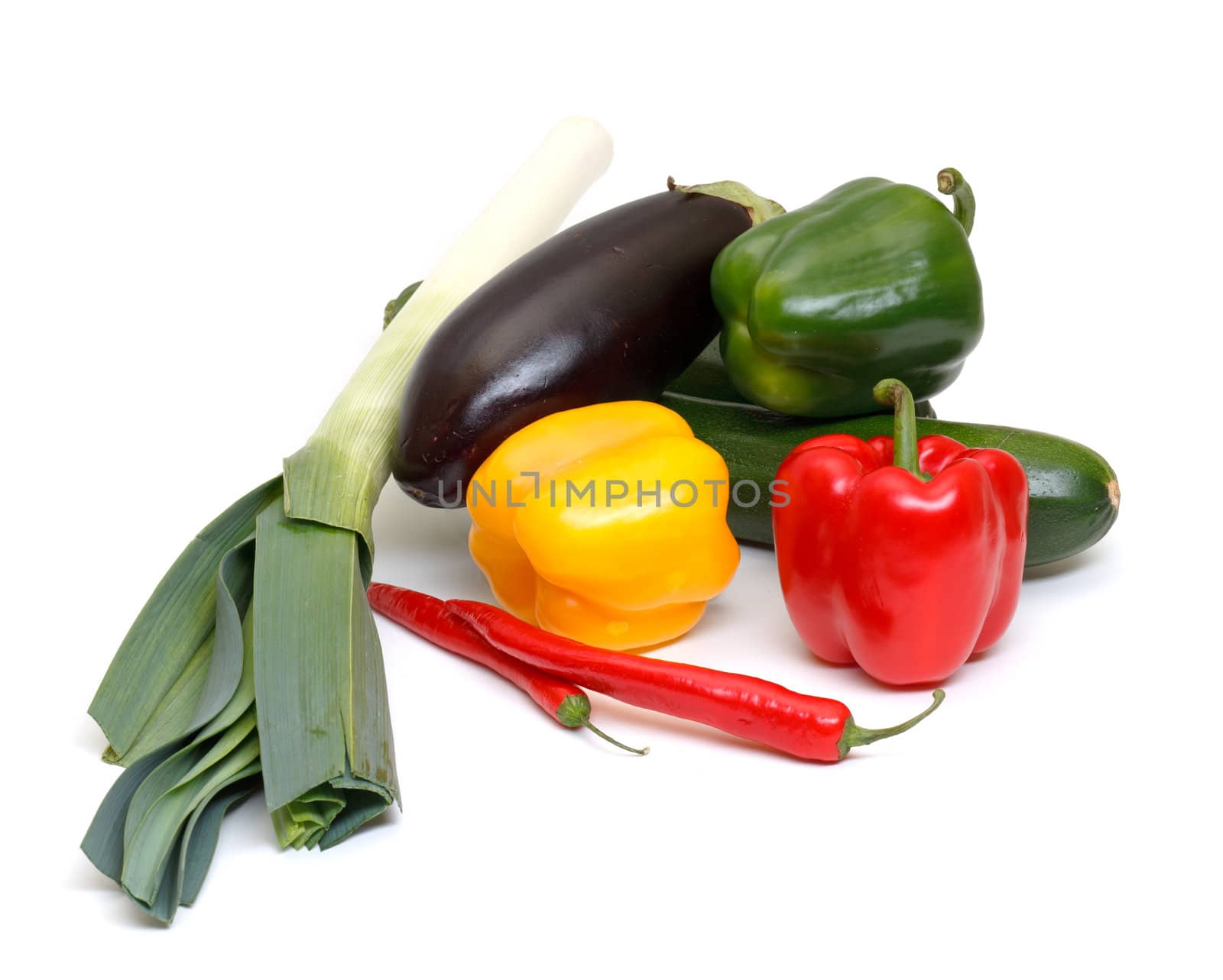 photo of vegetables on white background