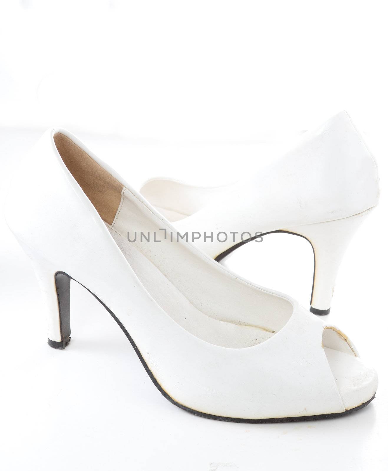 high heel women shoes on white background 